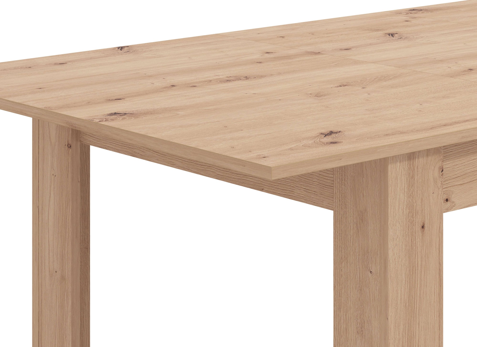 Home affaire Table de salle à manger »Hamar Esszimmertisch 120x80, Weiss oder Eiche Holz Küchentisch« Verlängerbar durch Einlegeplatte,  max. Breite 160 cm