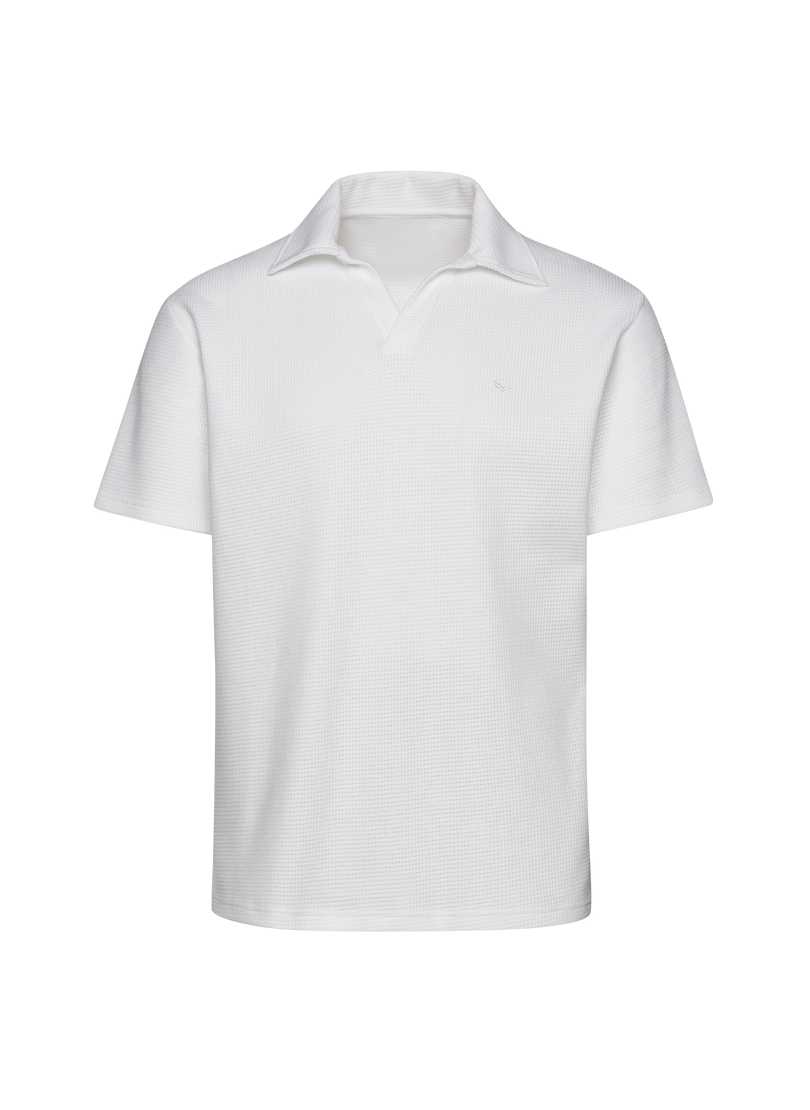 Trigema Poloshirt »TRIGEMA Oversized Poloshirt ohne Knopfleiste in Waffeloptik« 1 Stk.