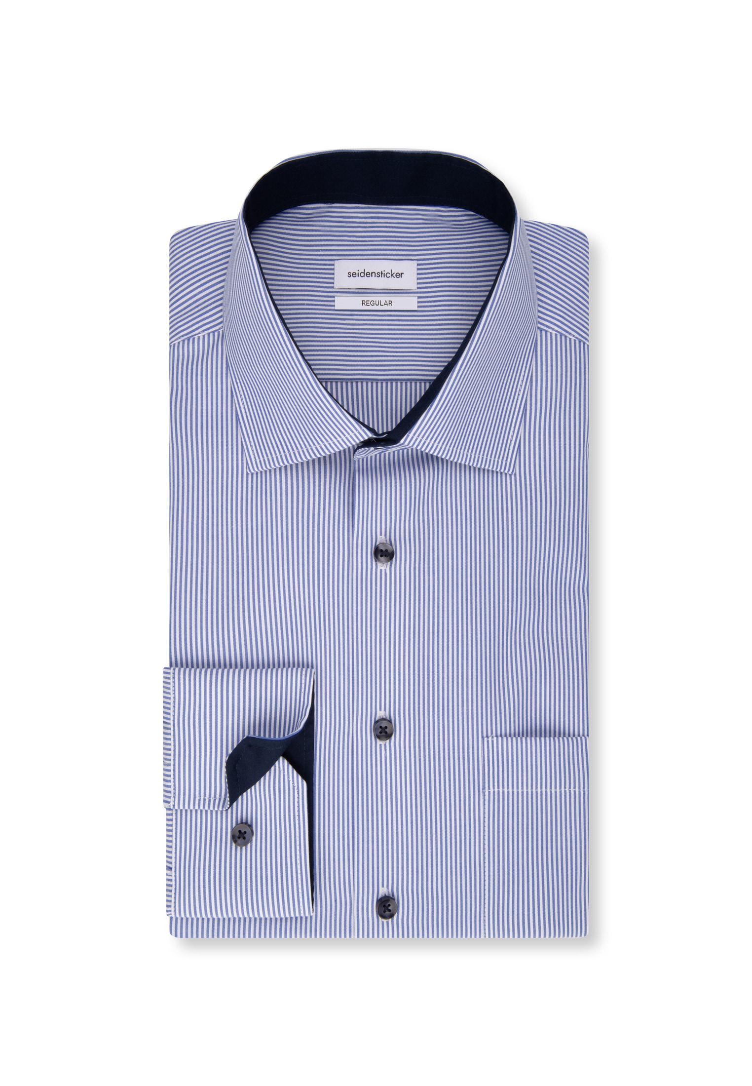 seidensticker Chemise d'affaires »Schwarze Rose« col Kent régulier 1/1 rayé