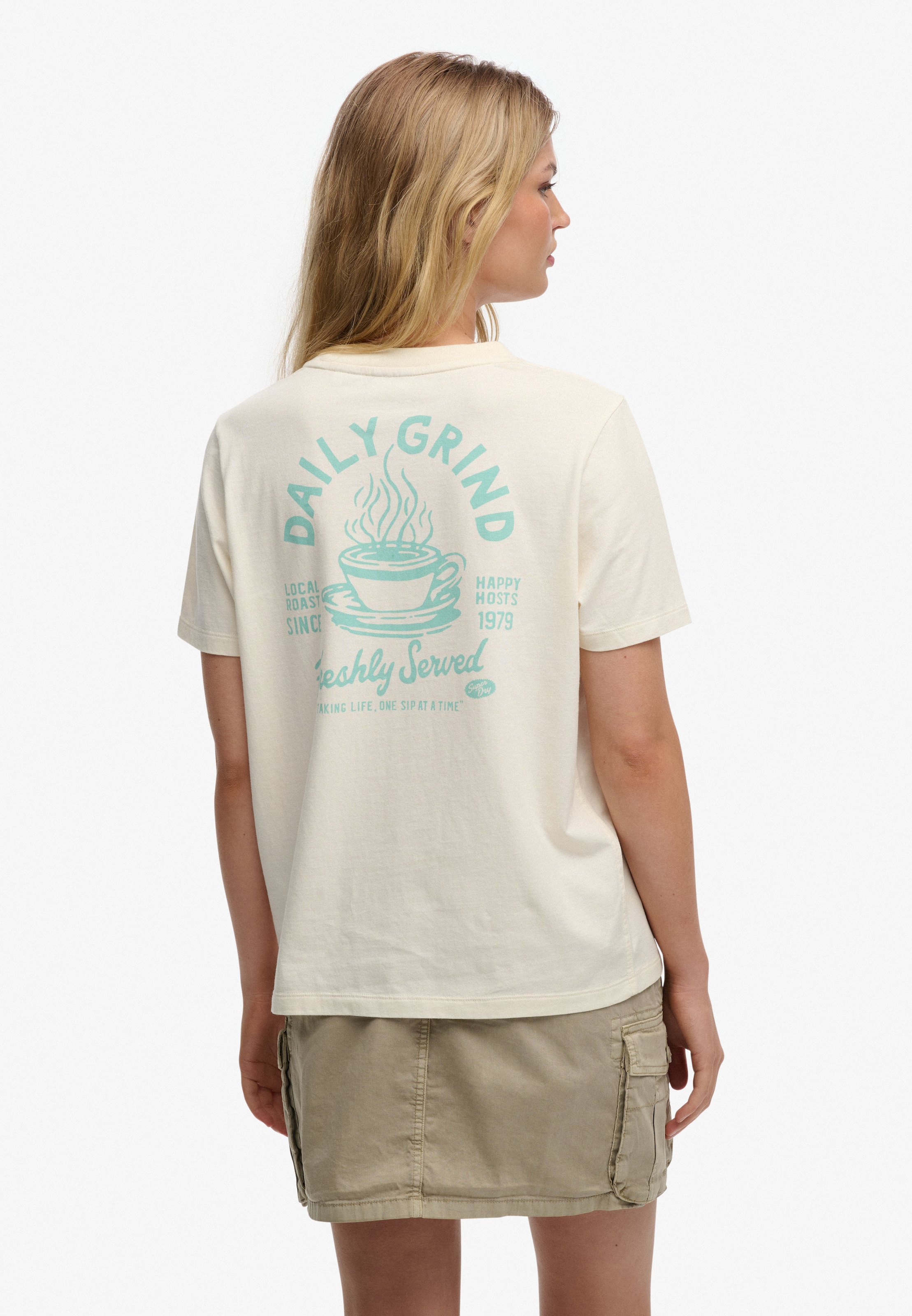 Superdry Print-Shirt »ROADSIDE TRADE RELAXED TEE« aus Baumwolle in Single Jersey, Relaxed Fit, Kurzarm