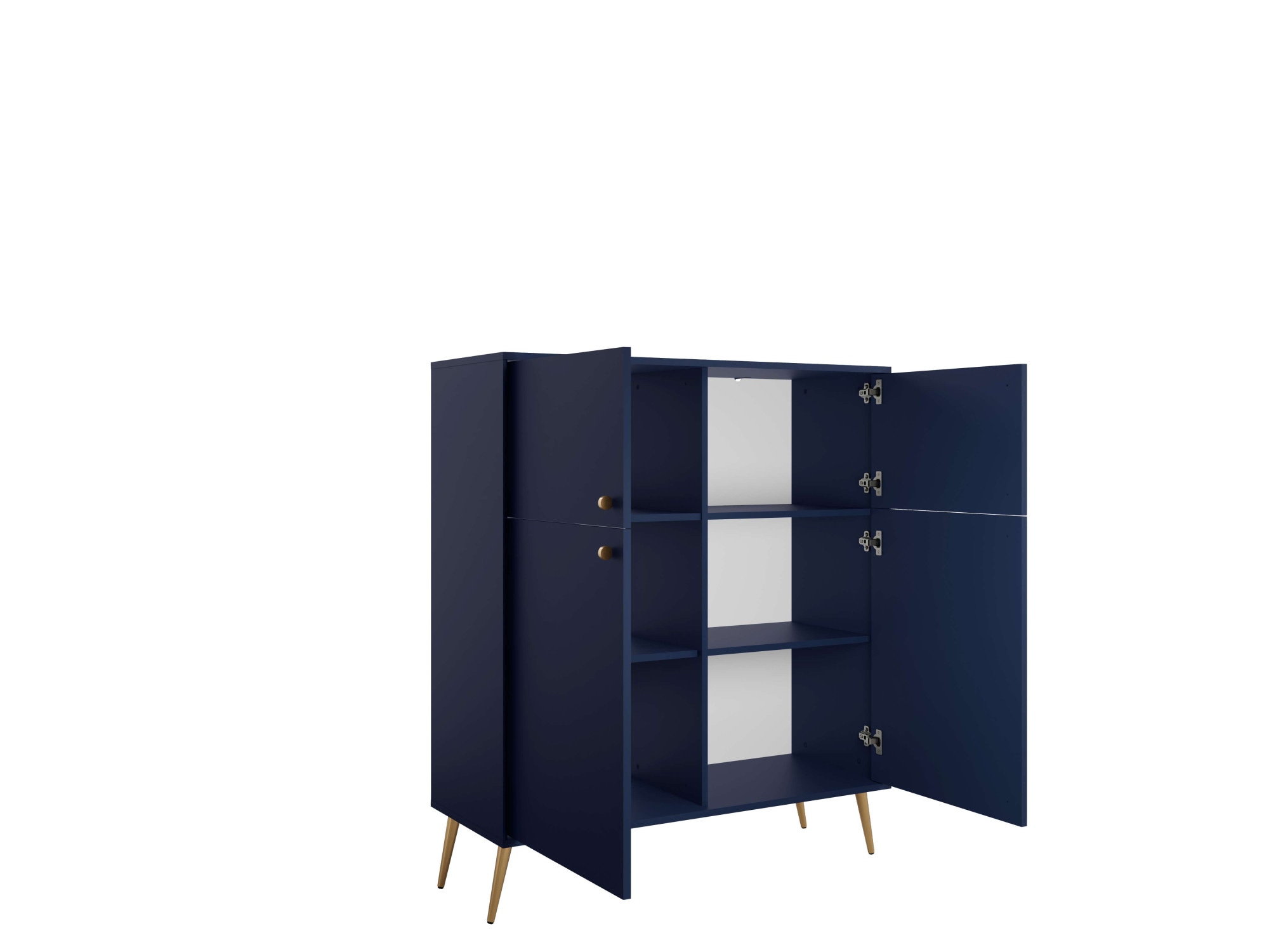 Home affaire Sideboard »ROMILDA Kommode mit 4 Türen, 6 Fächer, B/T/H: 105/40,5/122 cm« Kommode mit goldenen Akzenten, 4 Einlegeböden, viel Stauraum