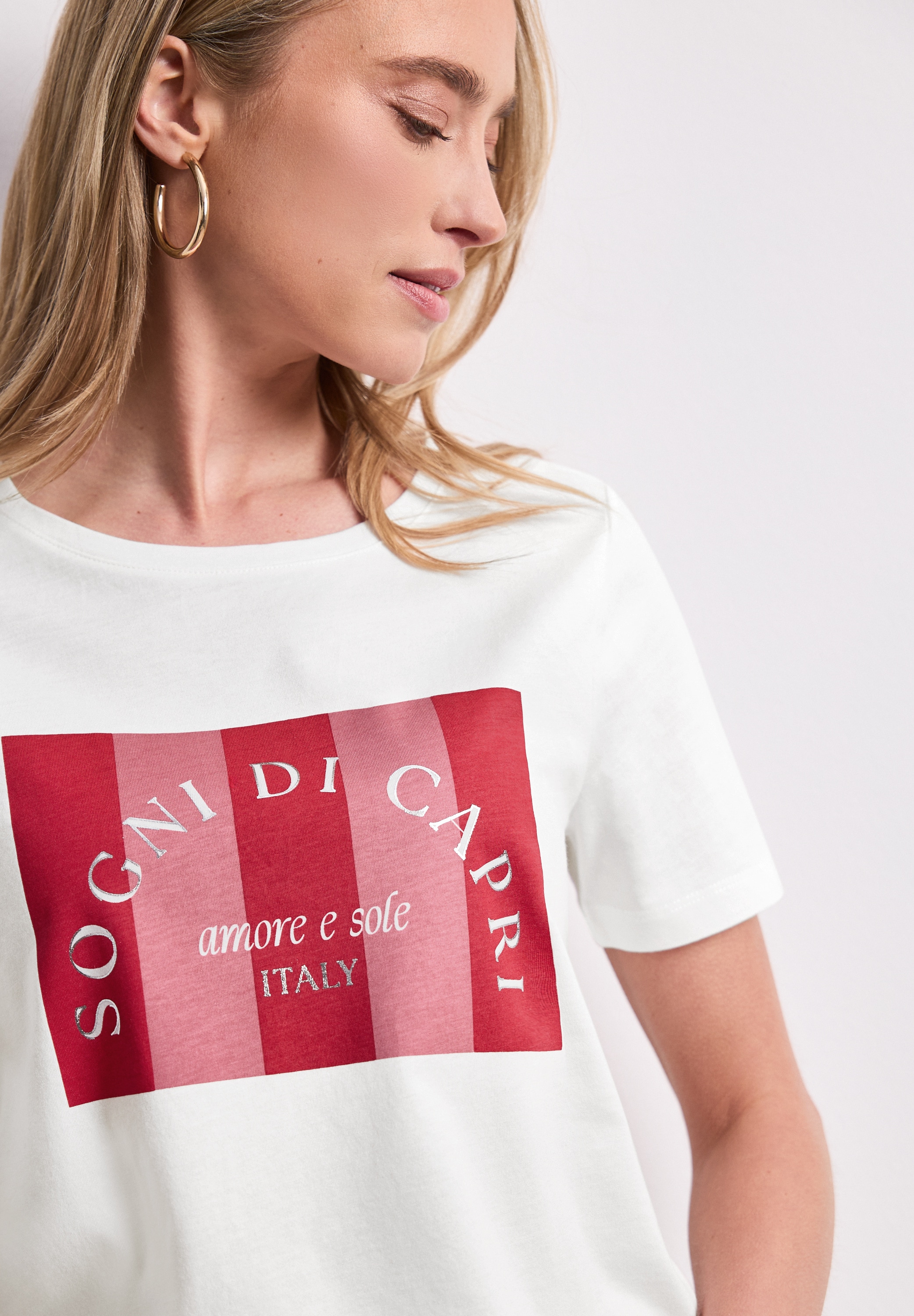 STREET ONE Kurzarmshirt Sommershirt mit Print
