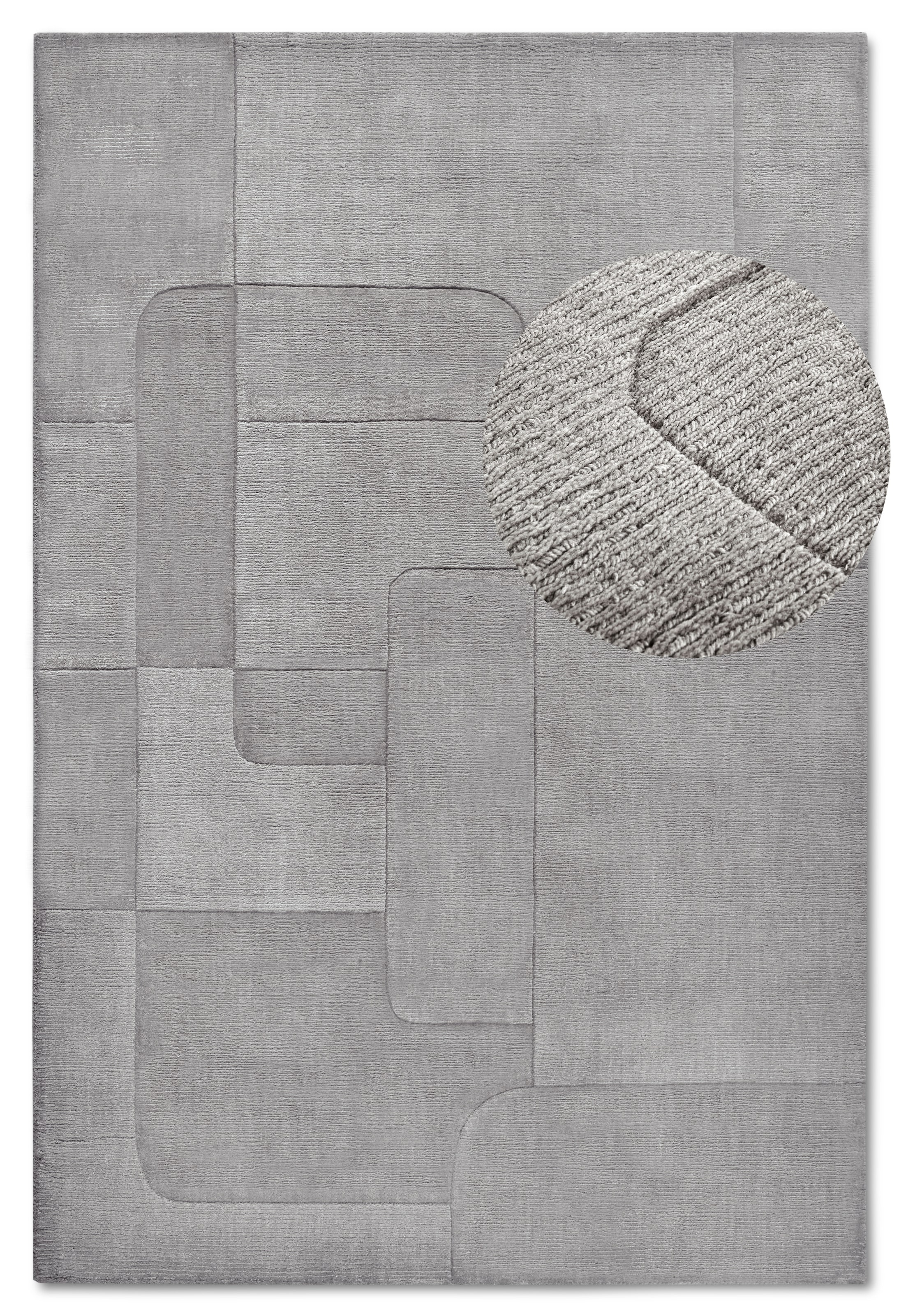 Villeroy & Boch Wollteppich »Charlotte« rechteckig 10 mm Höhe Läufer, Handgewebt, Wolle, Natur, Läufer, Wohnzimmer, Geometrie