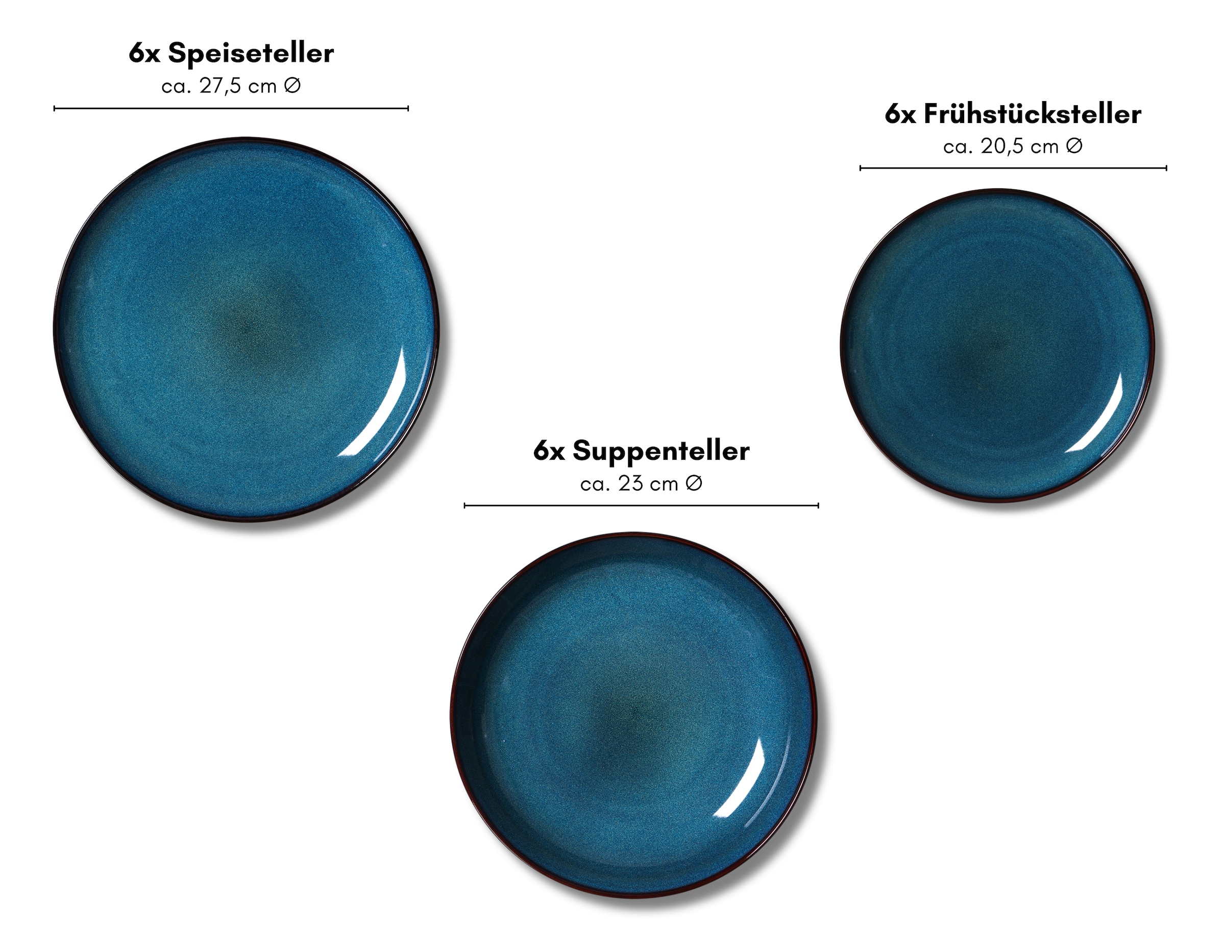 Ritzenhoff & Breker Tafelservice »Bali« Reaktivglasur, jedes Stückein Unikat