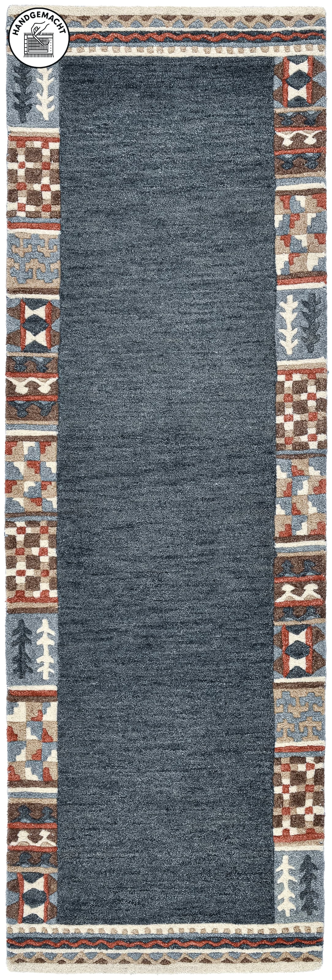 THEKO Chemin de table »Nuno, reine Wolle,  Handgefertigt, mit Bordüre« Rectangulaire 14 mm Höhe handgetuftet, Brücke, Wohnzimmer, Schlafzimmer, Esszimmer