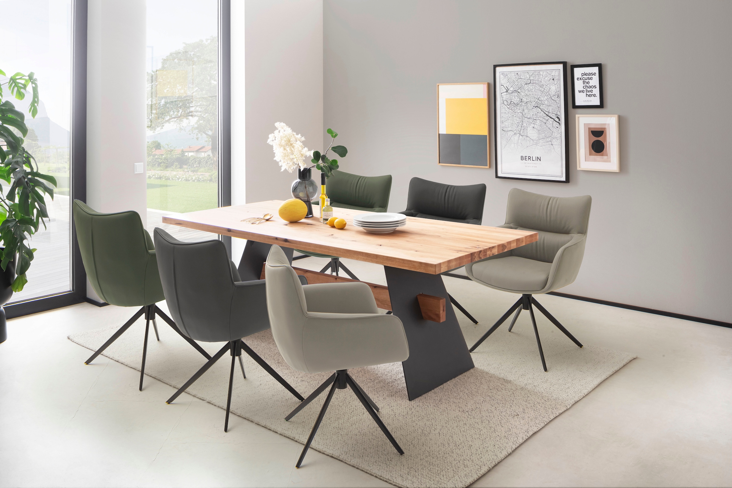MCA furniture 4-Fussstuhl »LIMONE« (Set) 2 Stk.(Set, 2 Stck), 360° drehbar, Belastbarkeit 120 kg, Sitzhöhe ca. 49 cm