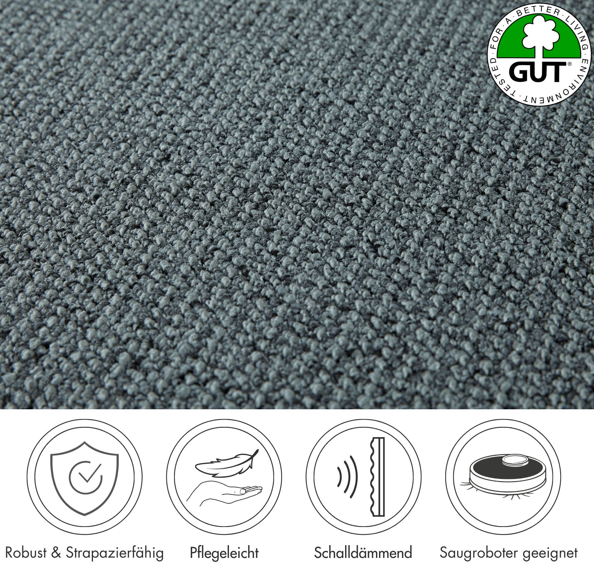 Andiamo Teppichboden »Tulsa, Schlinge, Made in Belgium« rechteckig 6 mm Höhe meliert, Breite 400 cm oder 500 cm, strapazierfähig & pflegeleicht