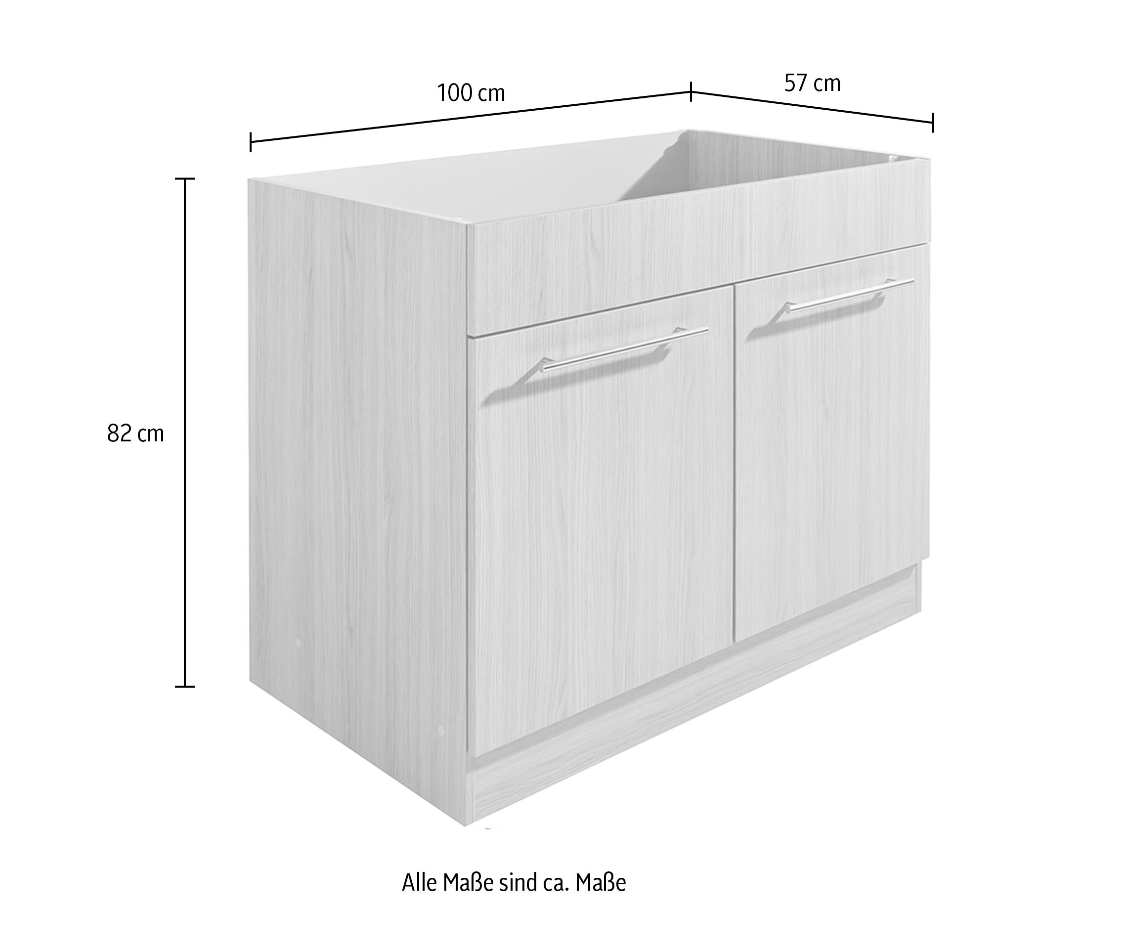 wiho Küchen Meuble évier »Filo« 100 cm breit, ohne Arbeitsplatte