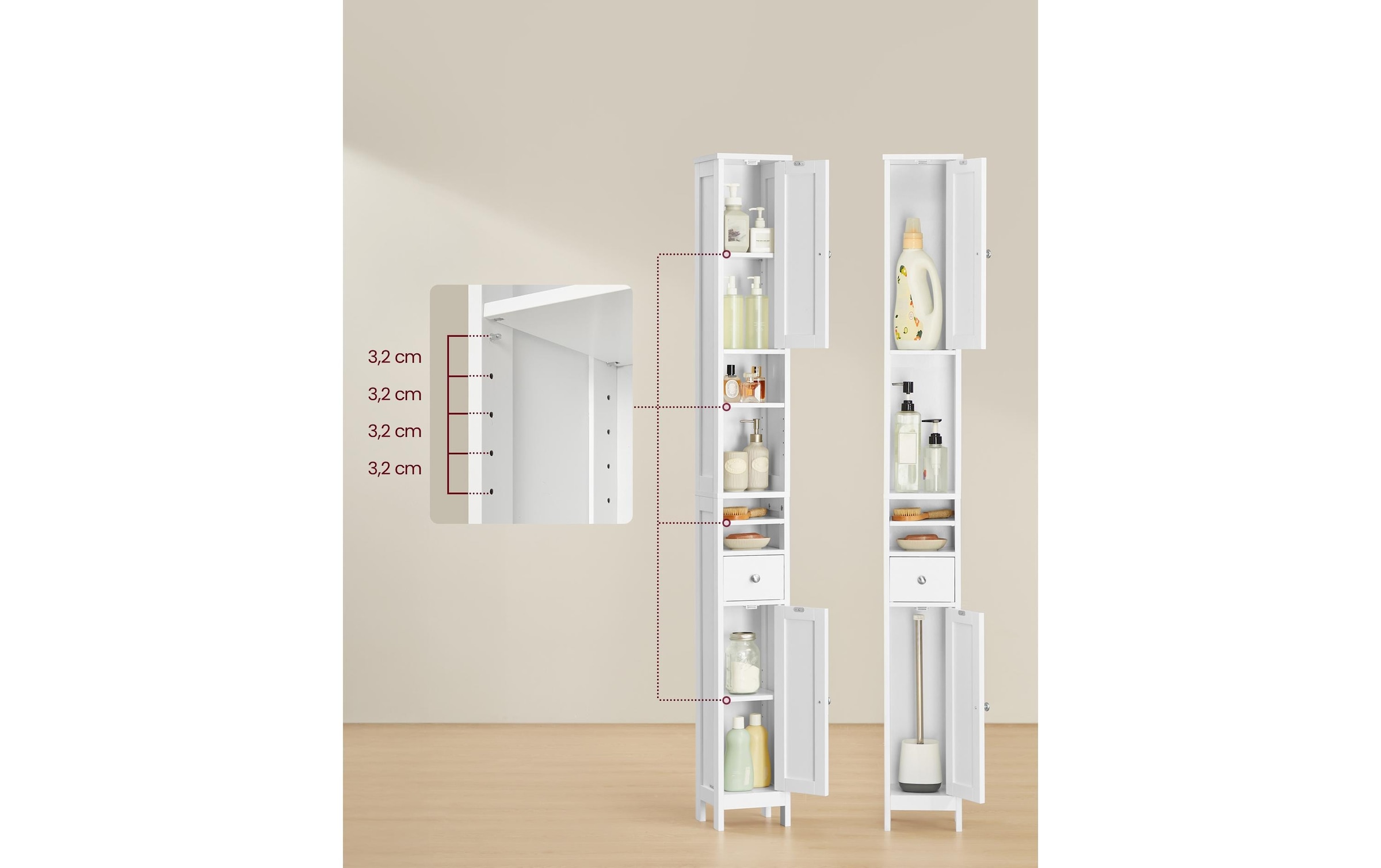 VASAGLE Kommode »Landhausstil 21,4 x 180 cm«