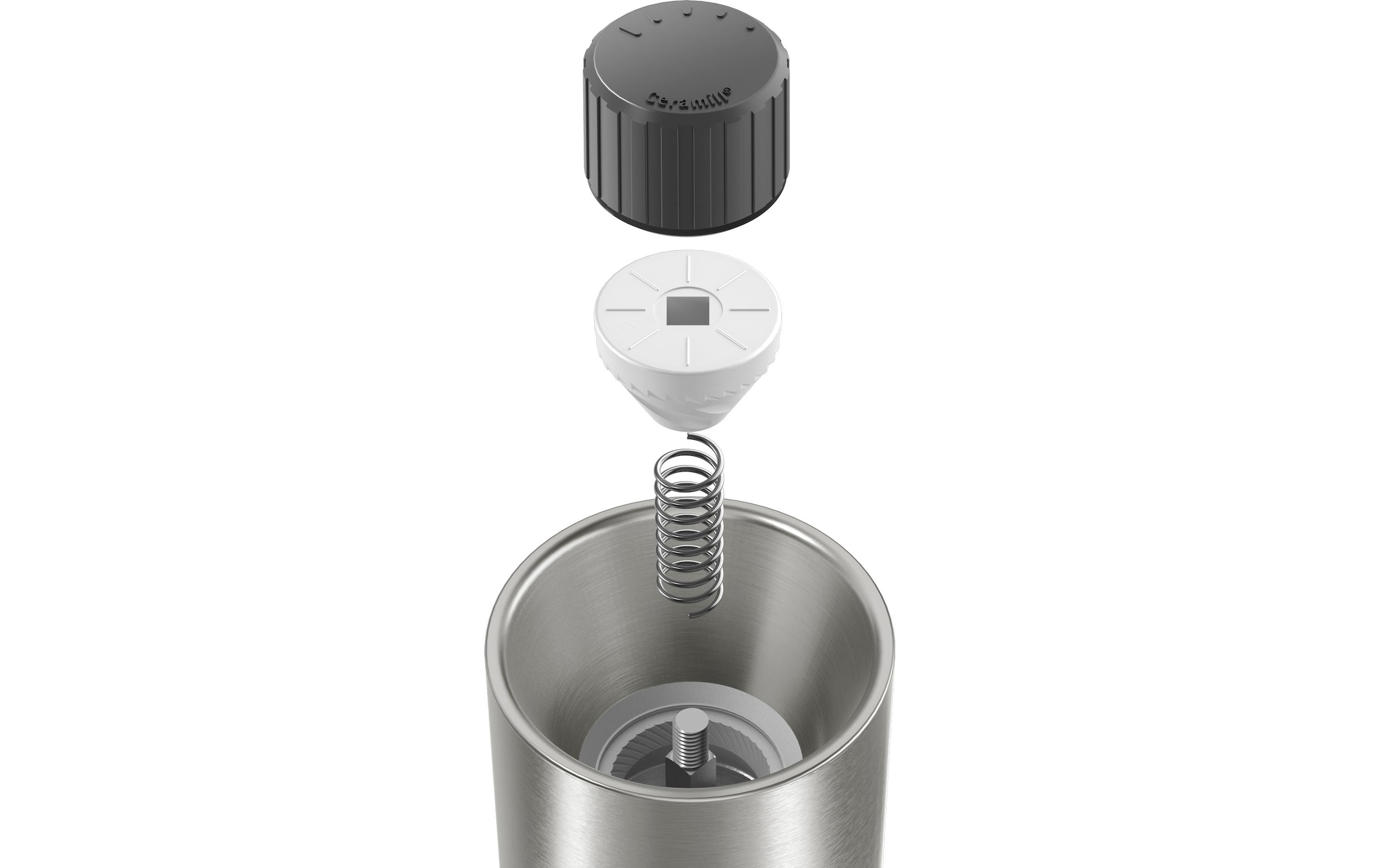 WMF Moulin à épices »Nature Pro Edelstahl« Keramikmahlwerk, einstellbarer Mahlgrad, Aromaschutzdeckel, Holz