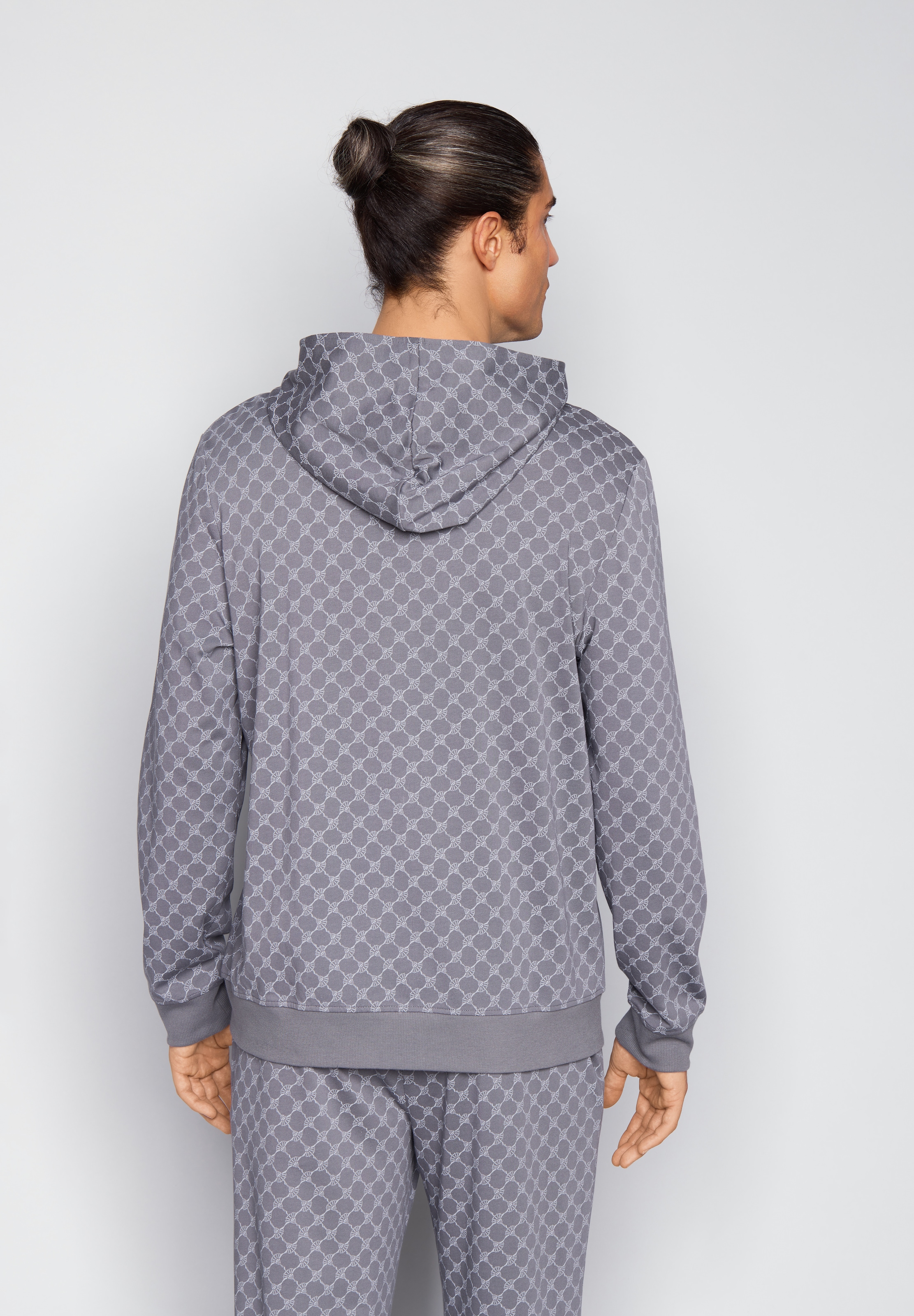 JOOP! Veste sweat mit Cornflower-Print allover und Kapuze