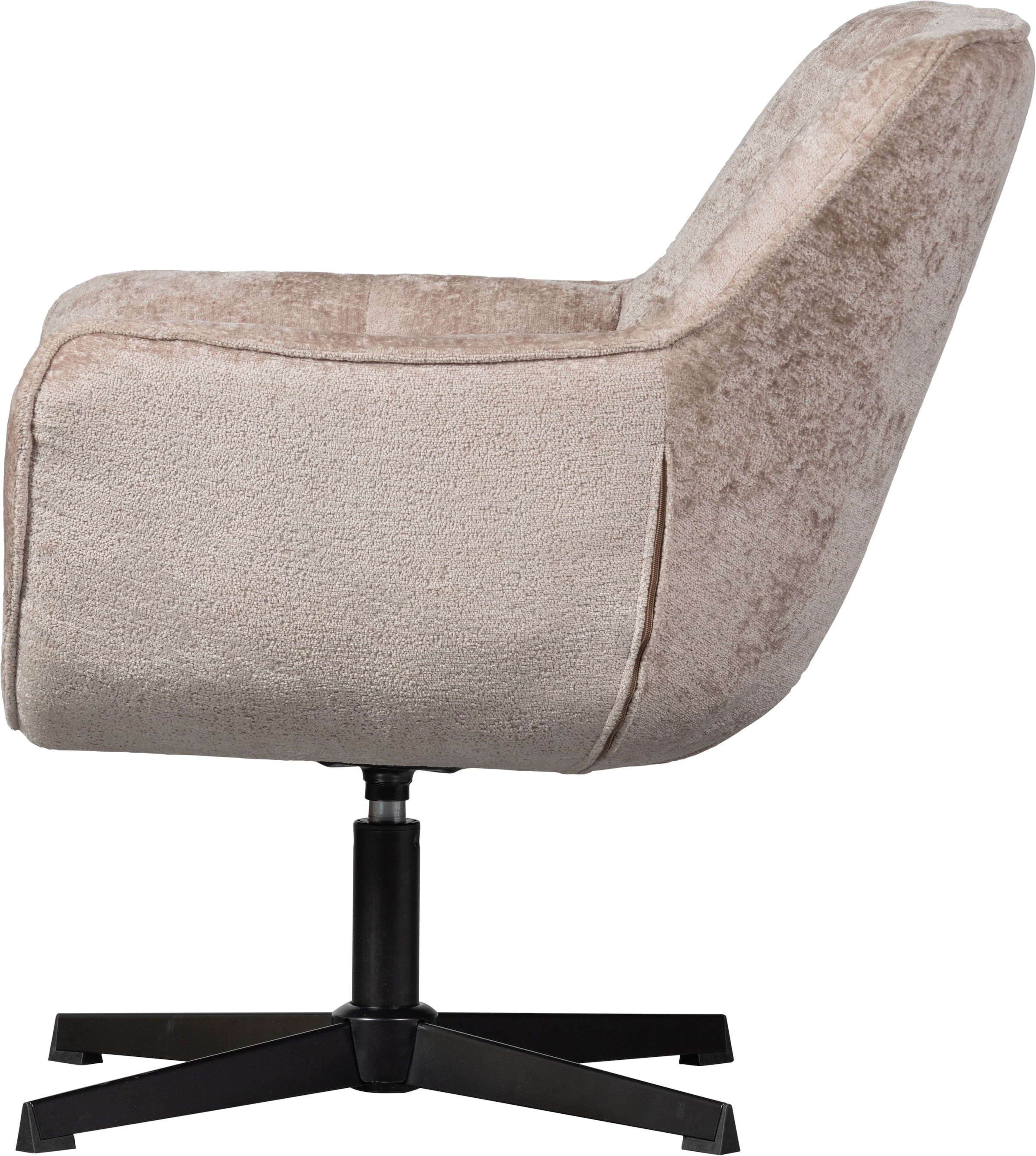WOOOD Fauteuil pivotant »Wibo Chenille-Bezug mit Drehmechanismus, H 94 x B 71 x T 83 cm« capacité de charge 100 kg, structure métallique, résistance maximale à l'usure