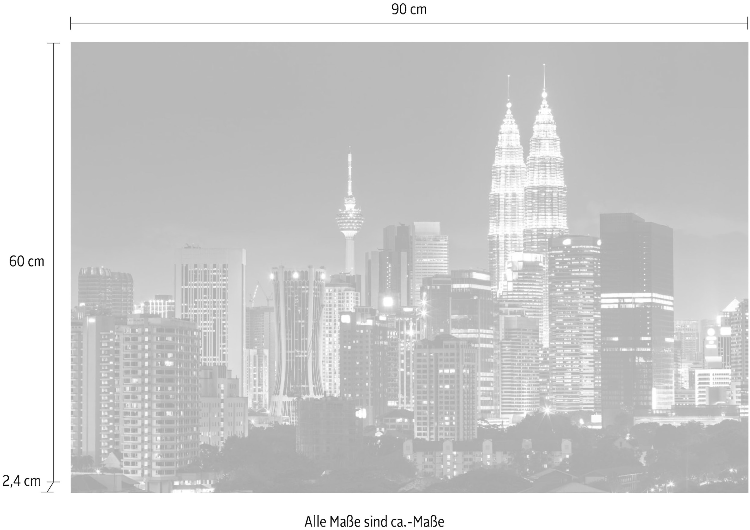 queence Tableau en verre acrylique »Stadt« Fine Art-Print in Galeriequalität