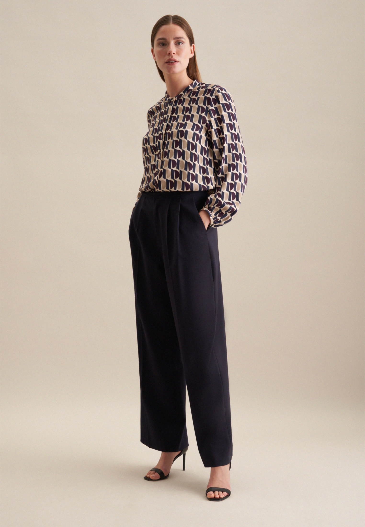 seidensticker Klassische Bluse »Schwarze Rose« Tunika Druck