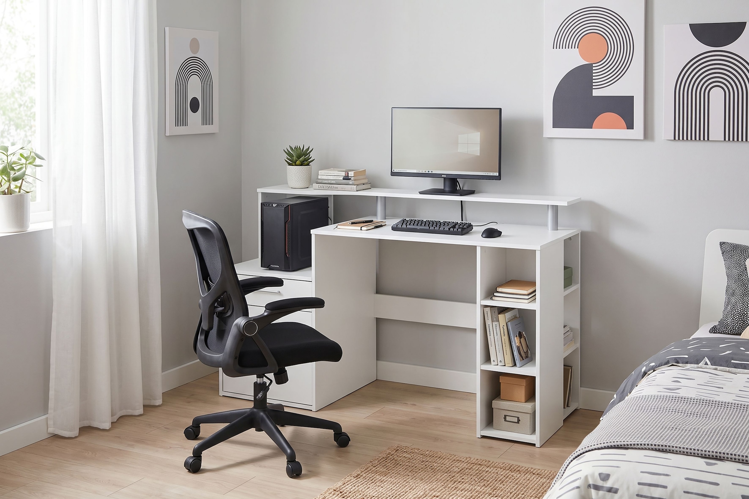 GOODproduct Bureau »Luton« Largeur 140 cm, bureau-étagère avec beaucoup de rangement