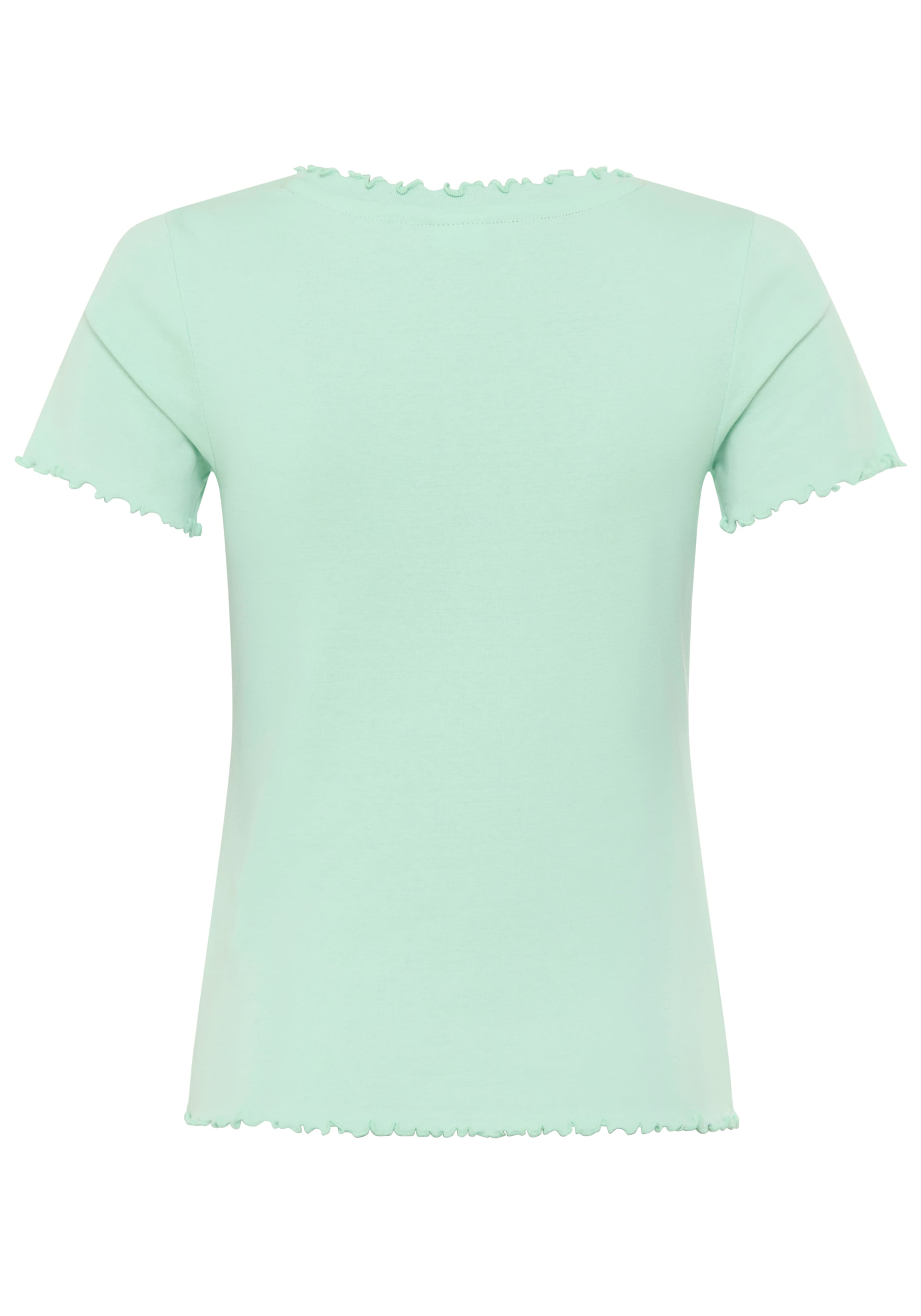 KangaROOS T-shirt mit Knopfleiste und verspieltem Rollsaum