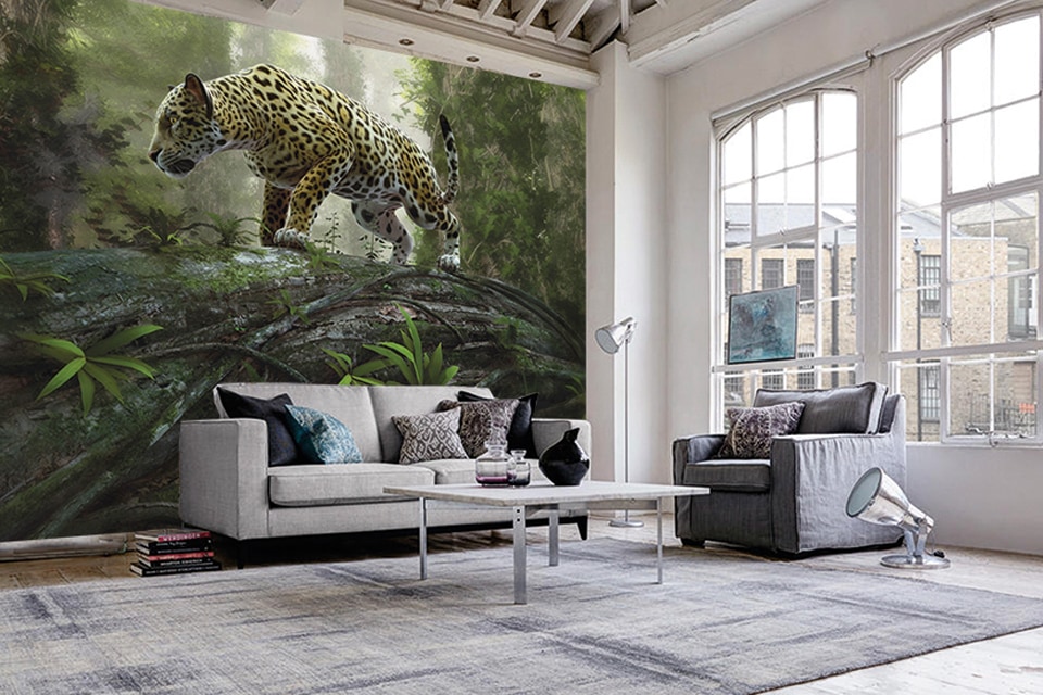 Papermoon Fototapete »Jaguar on the Prowl« glatt