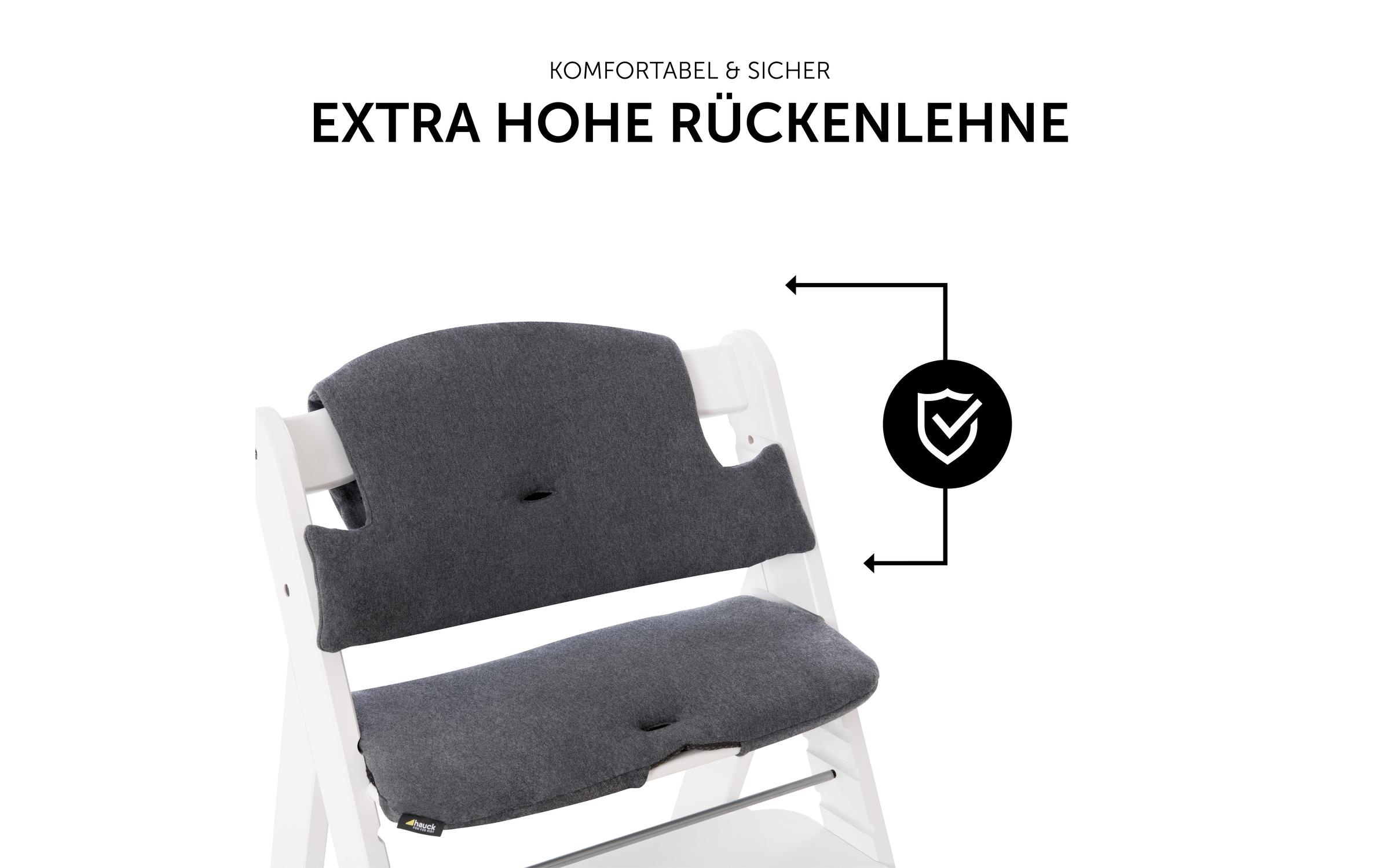 Hauck Housse de siège pour enfant »Select, jersey charcoal« pour la chaise haute en bois ALPHA+ et d'autres modèles