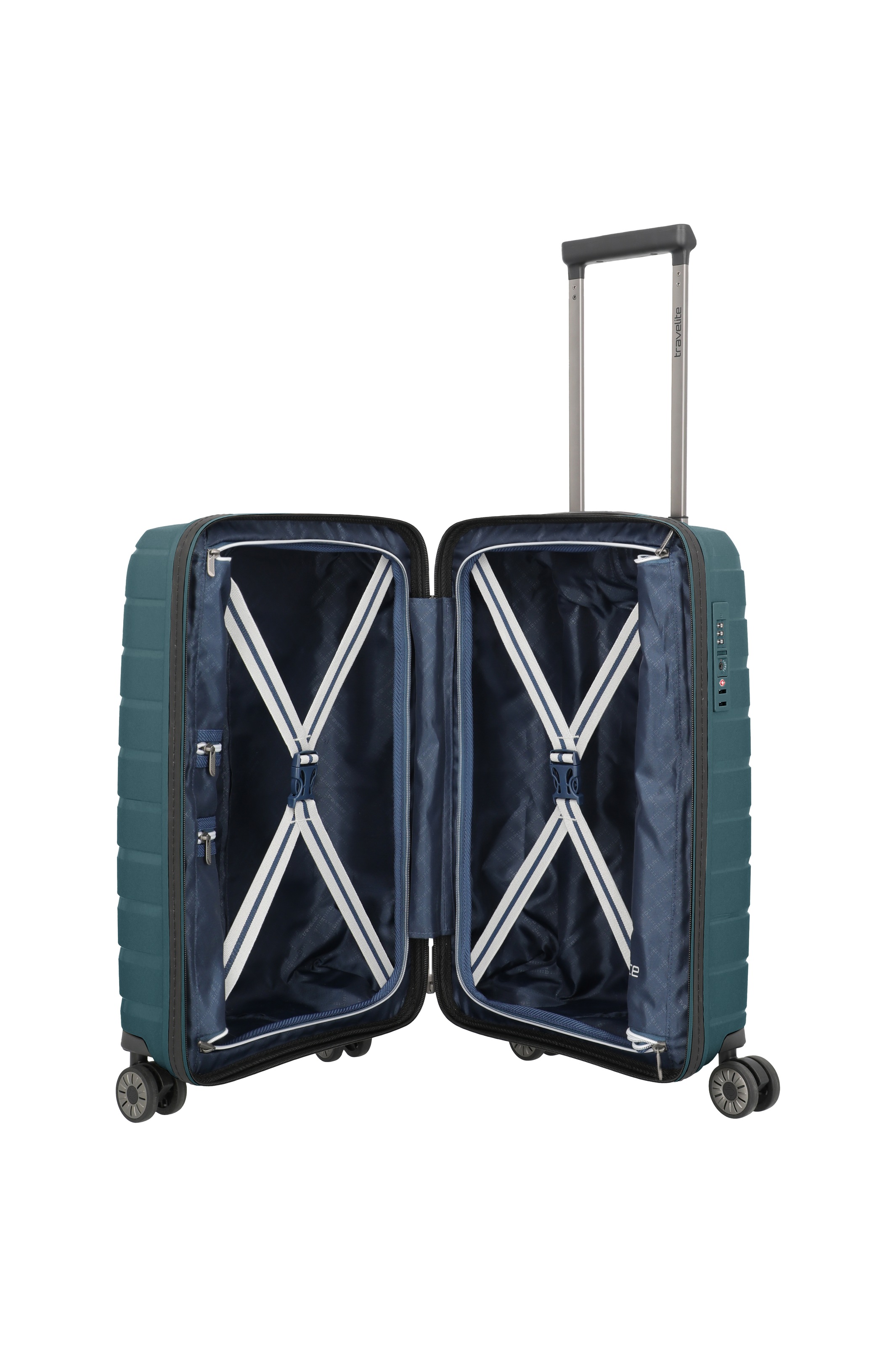 travelite Trolley »AIR BASE Reisekoffer Hartschale« 35 l 4 Rollen widerstandsfähiges Material und cleverer Innenaufteilung