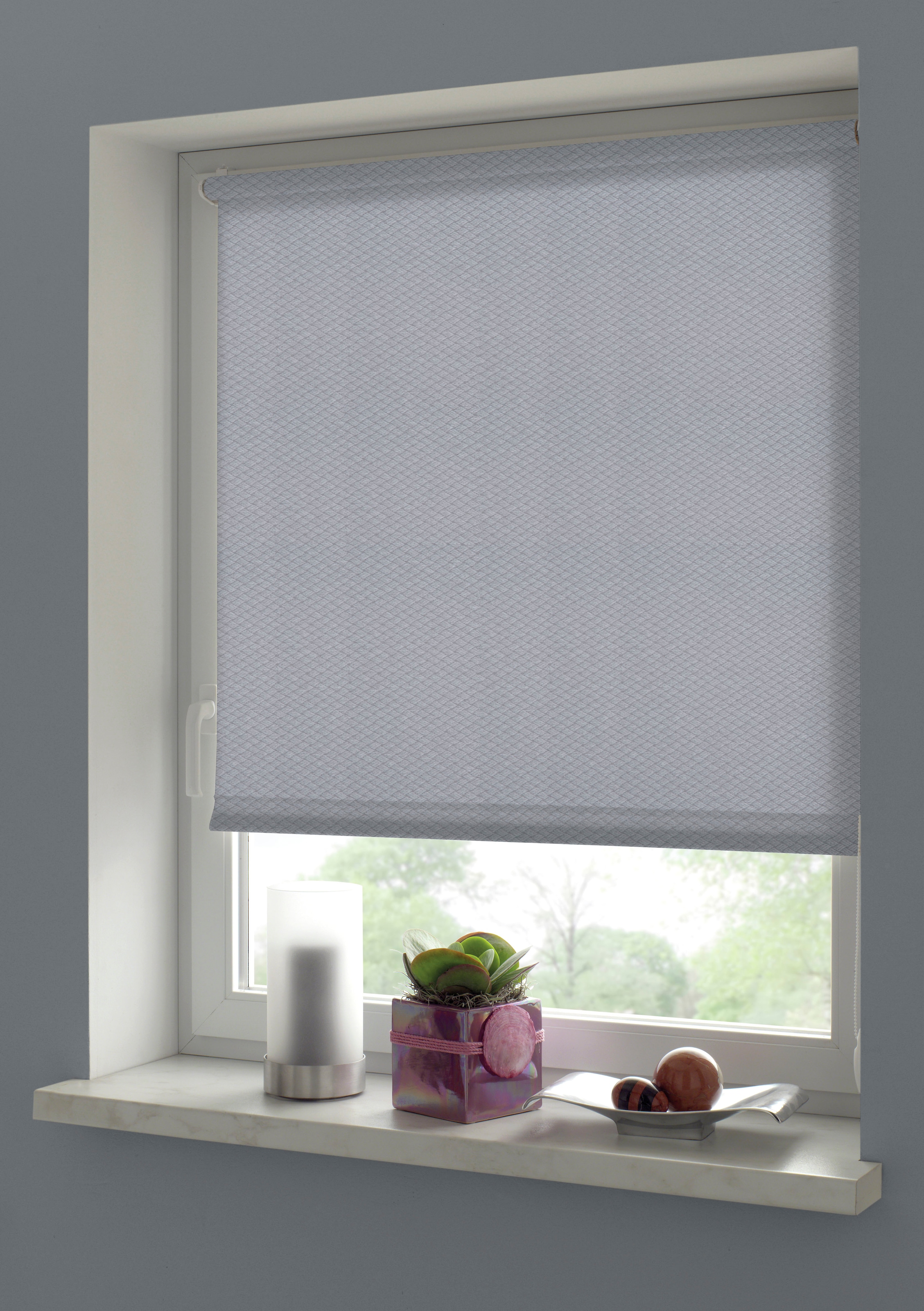 GARDINIA Store à enrouleur »Shaun« blickdicht mit Bohren/ohne Bohren freihängend Rautenmuster als die Wolle