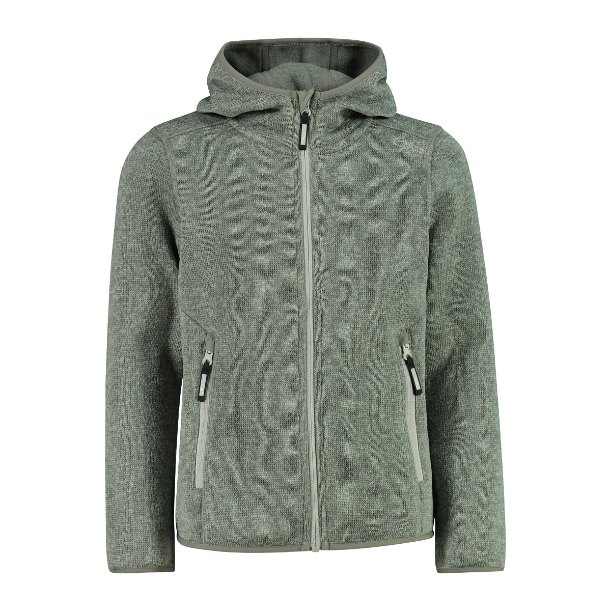 CMP Strickfleecejacke »KID G JACKET FIXED HOOD« mit Kapuze wärmende Strickfleecejacke aus Polyester, mit Kapuze und Kinnschutz