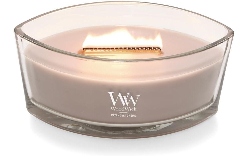 Woodwick Bougie parfumée »Patchouli Crème Ellipse«
