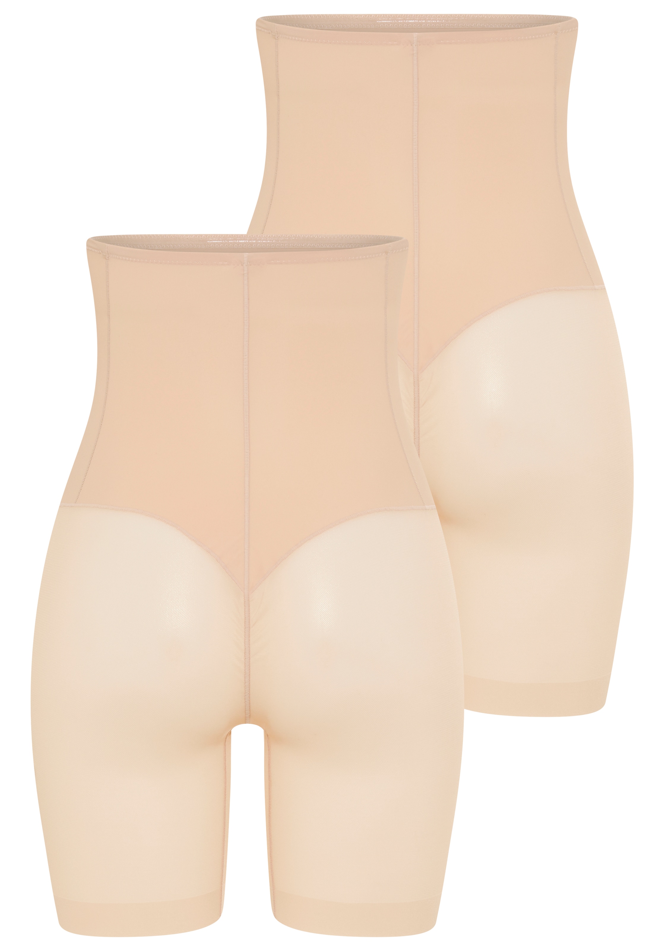 YSABEL MORA Pantalon shaping 2er Pack,  hoch geschnitten, längeres Bein mit Tüll, Anti-Scheuer-Effekt