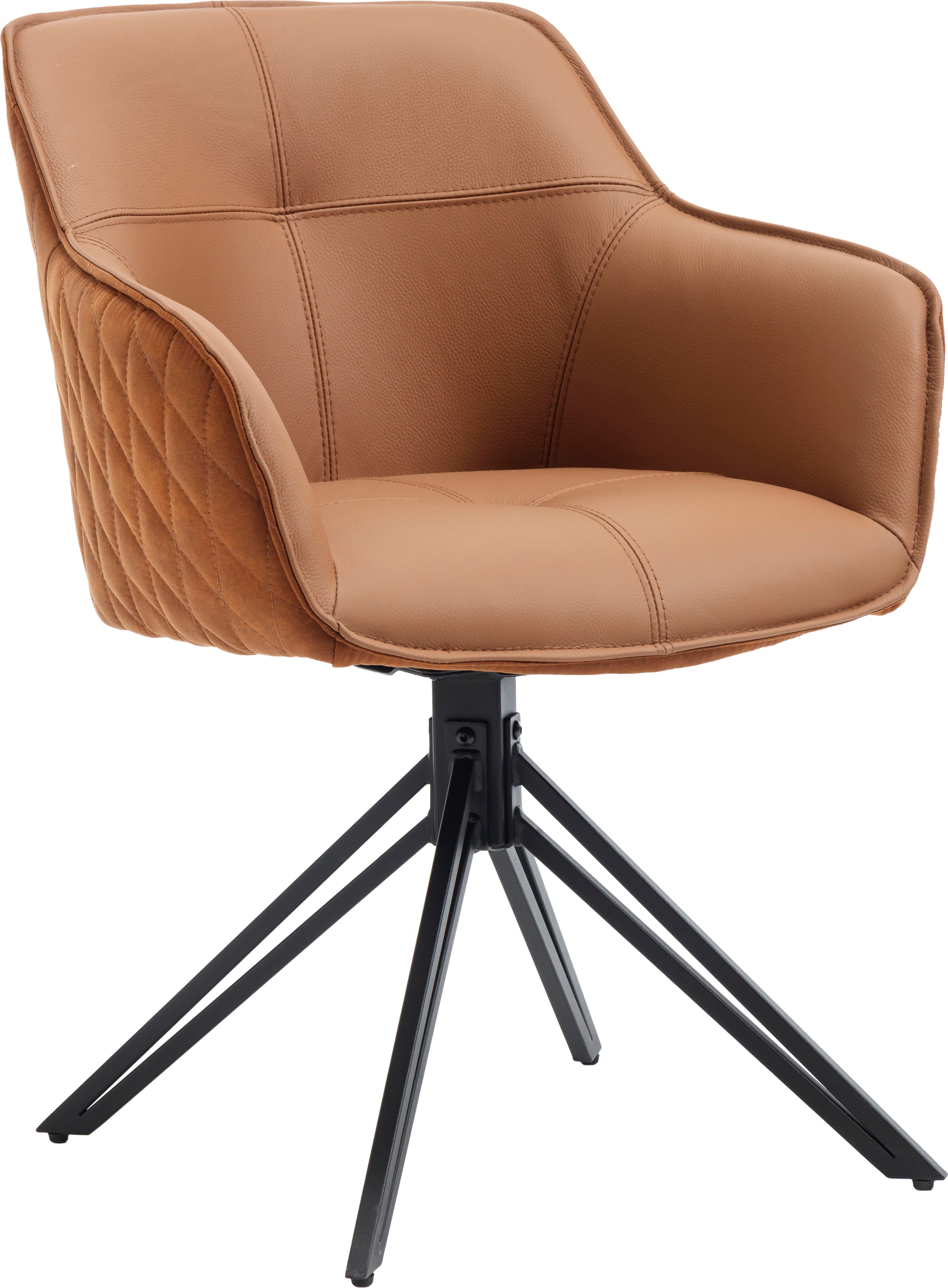 Stolkom Chaise avec accoudoirs (Ensemble) 4 cuislargeur 59 cm, pivotant à 180° avec retour automatique,