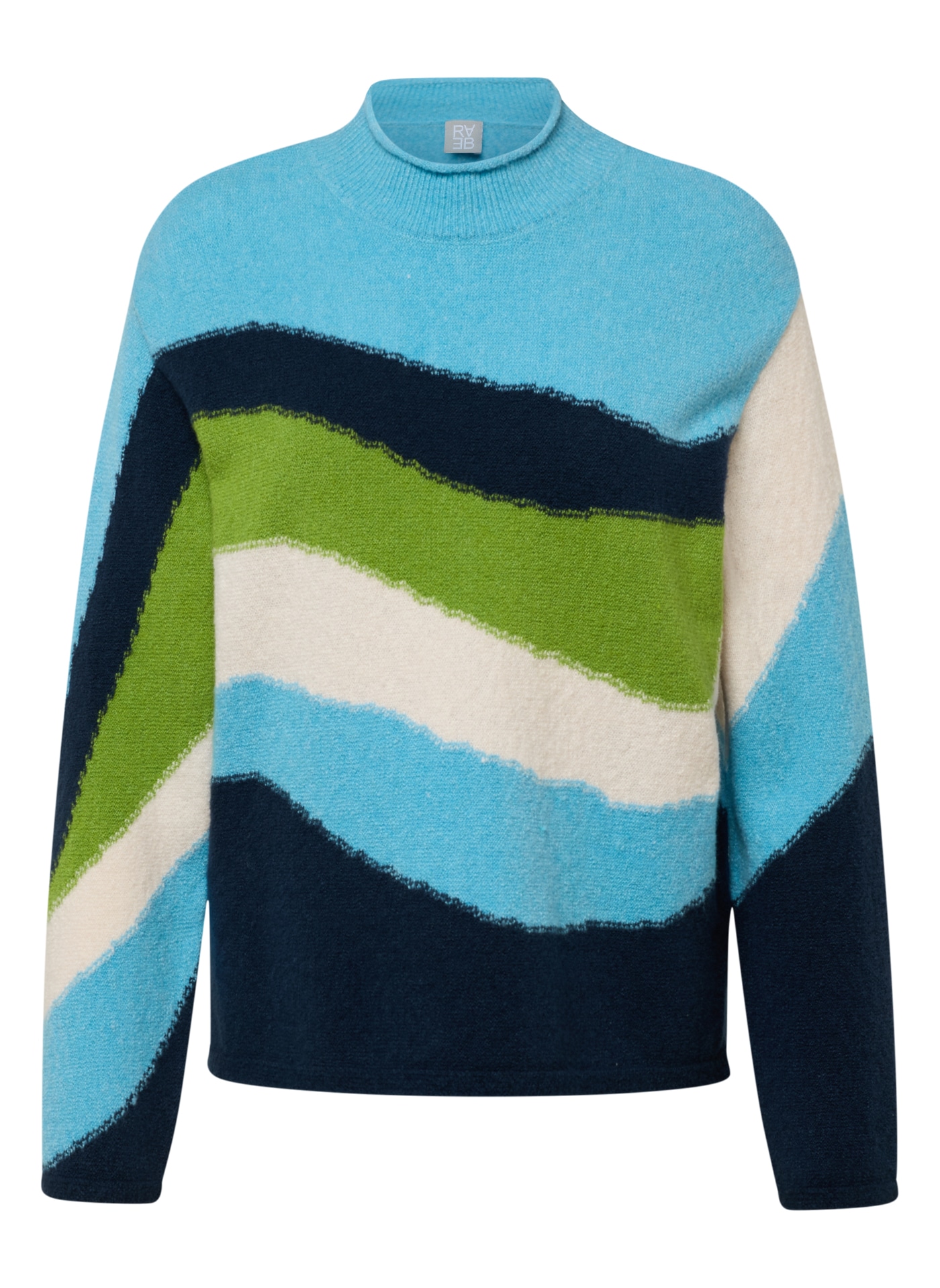 Rabe Pull en tricot im Colorblocking-Look - gestreift
