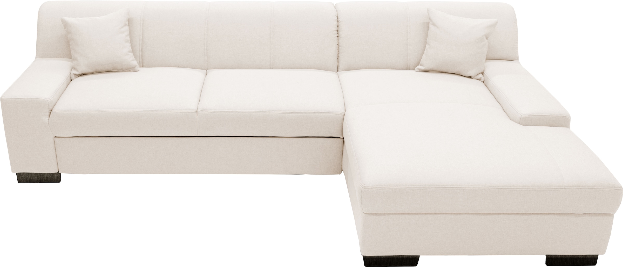 GOODproduct Canapé d'angle »Faxxe 268 x 153 cm, auch mit Schlaffunktion« en tissu d'ameublement doux et facile d'entretien, forme en L,