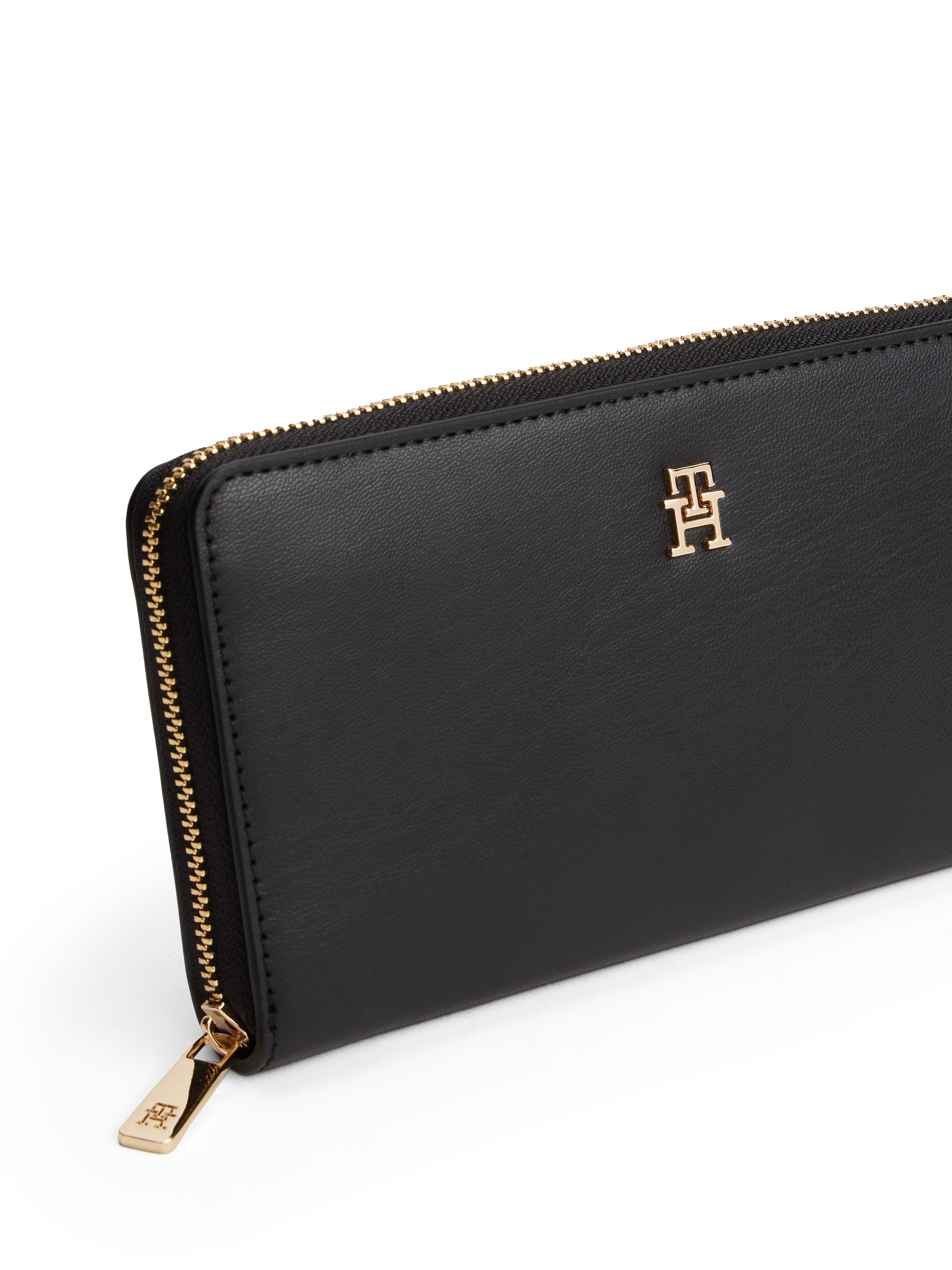 Tommy Hilfiger Geldbörse »TH ICON LRG ZA« , Damen Geldbeutel, Portemonnaie mit edlem TH-Logoelement