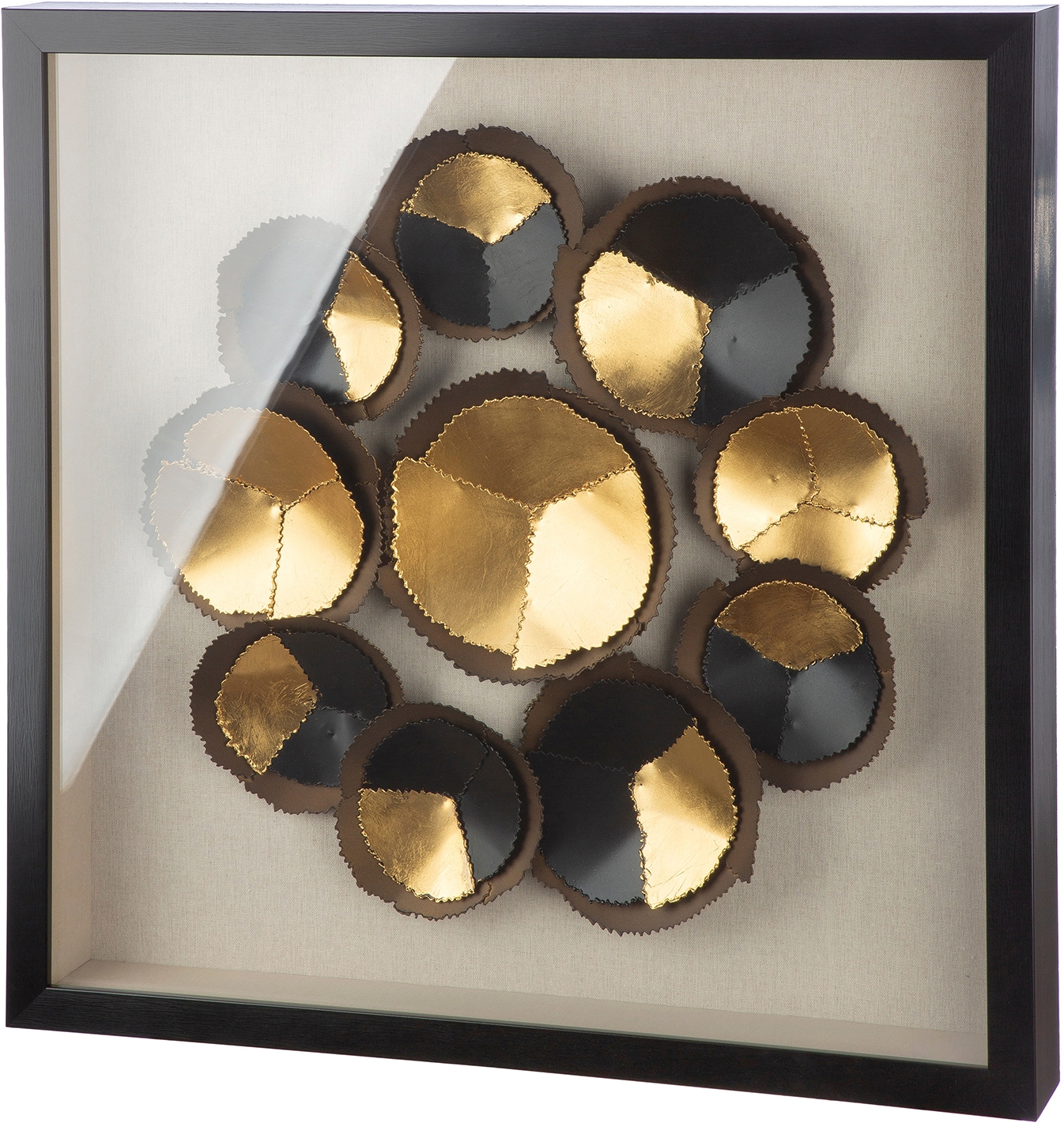 GILDE Tableau métallique »Bild quadratisch Cut  schwarz« Fantaisie classique 1 cuis tlg. Art abstrait moderne motif géométrique image design aspect métal