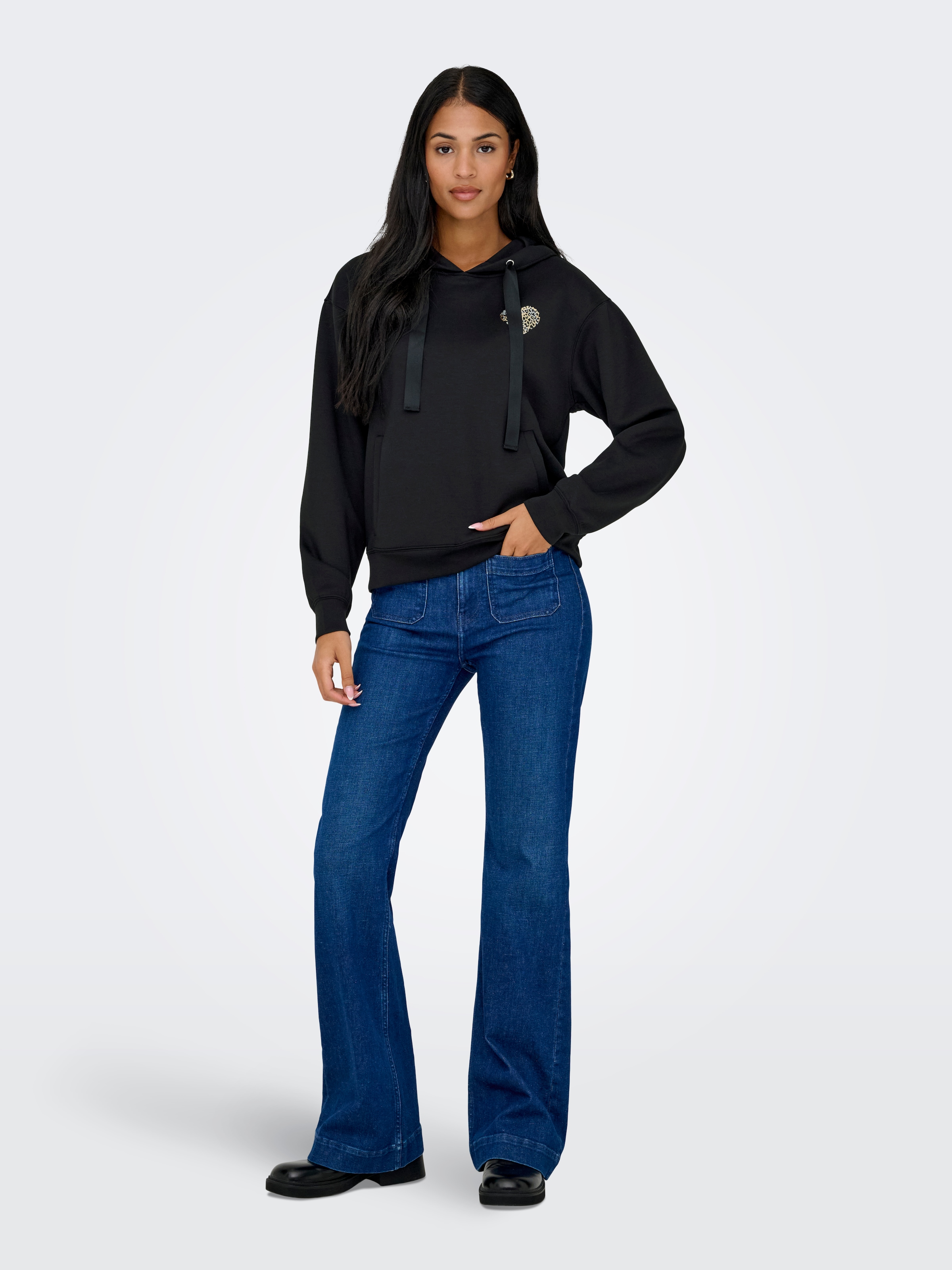 ONLY Kapuzensweatshirt »ONLALINA LIFE L/S PRINT HOOD SWT«
