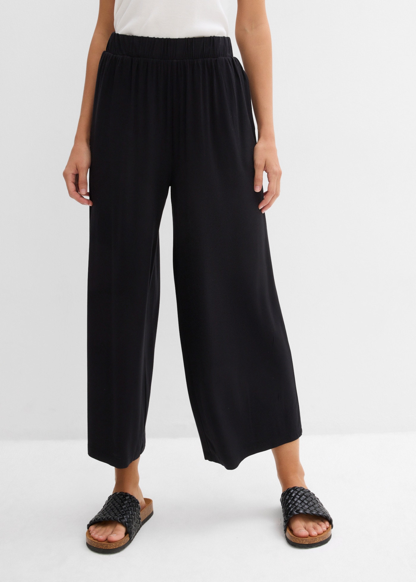 bonprix Jupe-culotte  coupe ample, en viscose et élasthanne, longueur 7/8