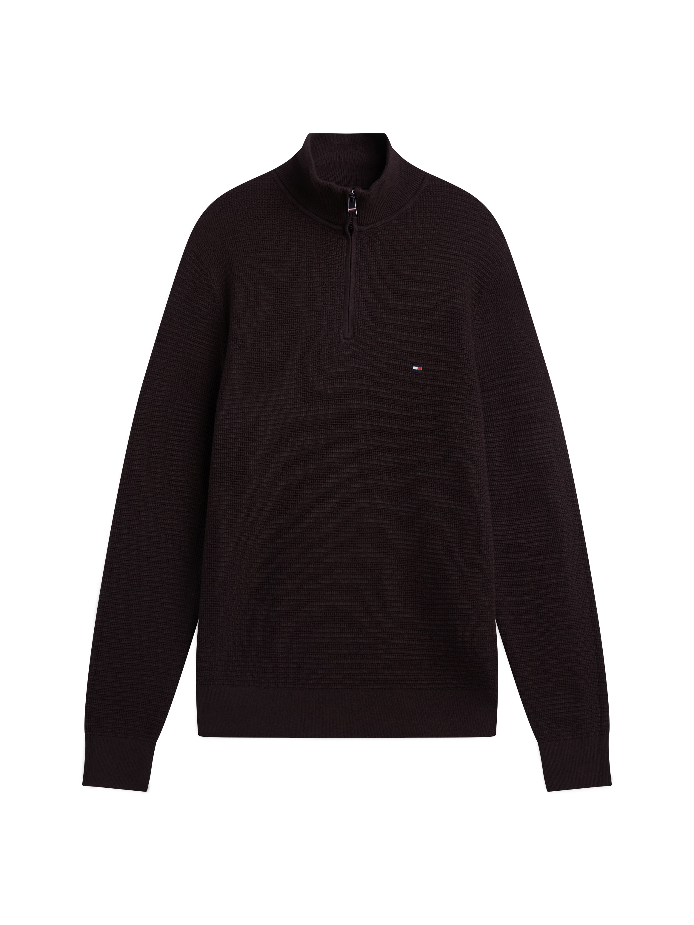 Tommy Hilfiger Troyer »PIMA COTTON CASH STRUCTURE ZIP MOCK« mit Kaschmiranteil, Stehkragen mit Reissverschluss