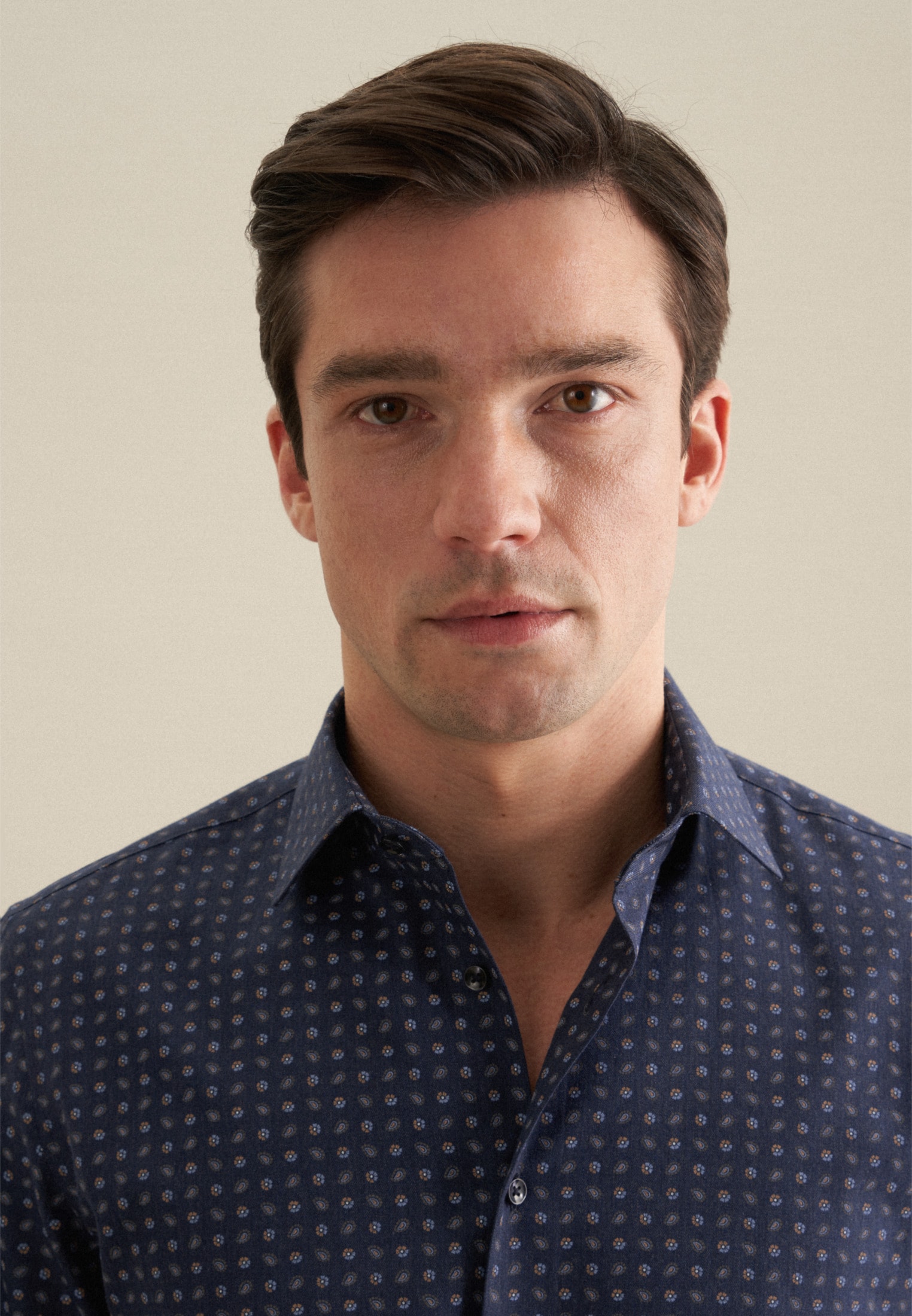 seidensticker Flanellhemd »Slim« Slim 1/1 Kentkragen Druck