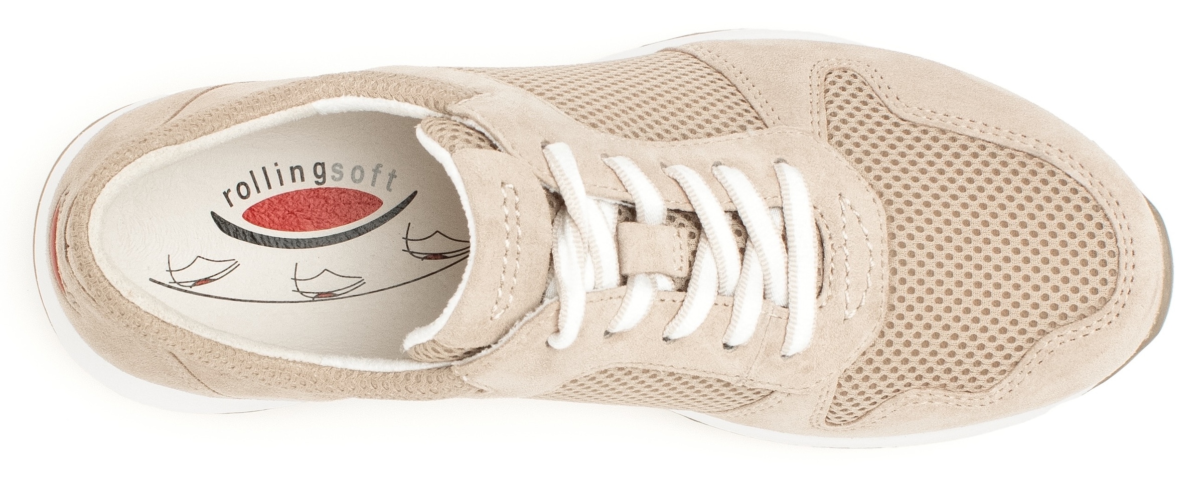 rollingsoft Baskets compensées  chaussure de loisirs, chaussure basse, chaussure à lacets en mélange de matériaux estival