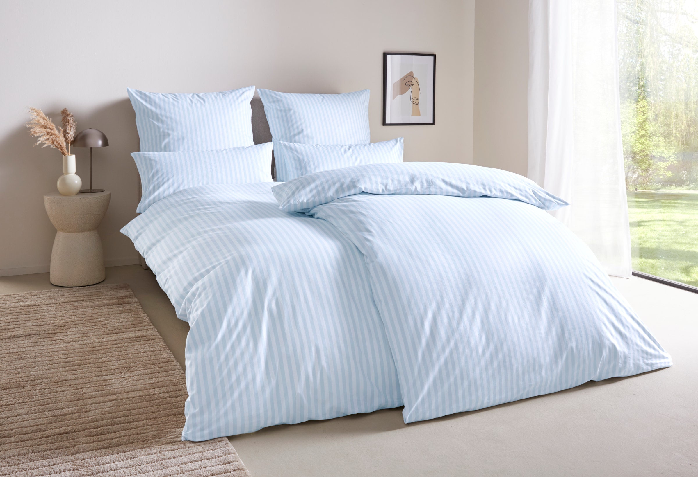 LeGer Home by Lena Gercke Linge de lit »Linnea« 2 cuis aus 100% Baumwolle , Streifendesign