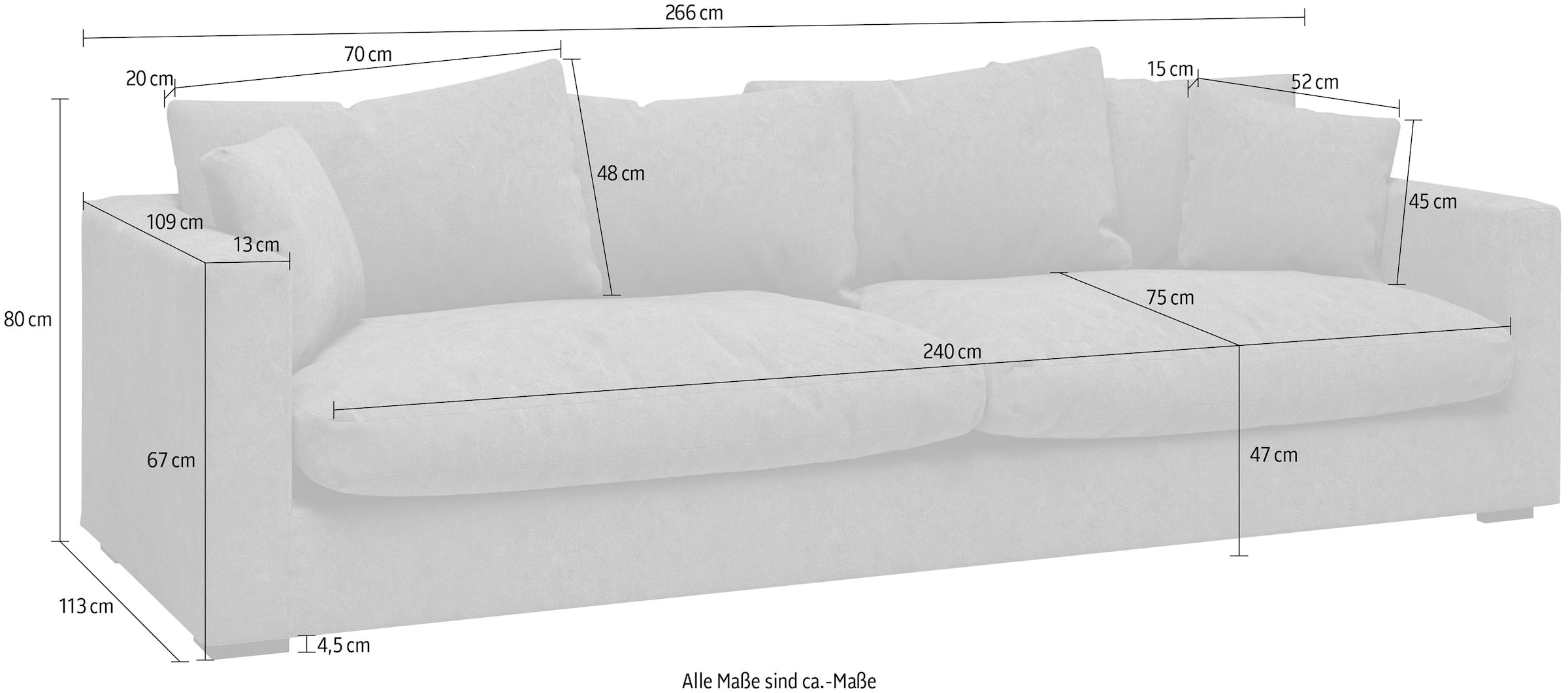 Home affaire Canapé Big »Coray« extra weich und kuschelig, Füllung mit Federn und Daunen