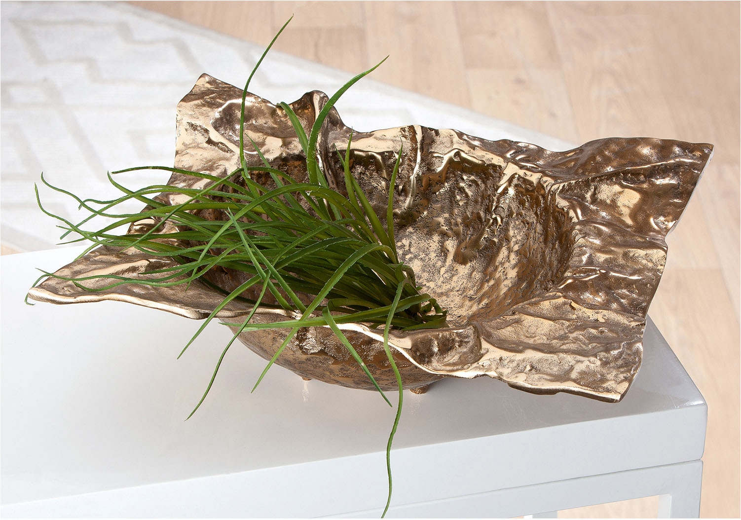GILDE Bol »Deko-Schale Crumple goldfarben« 1 aus aluminium