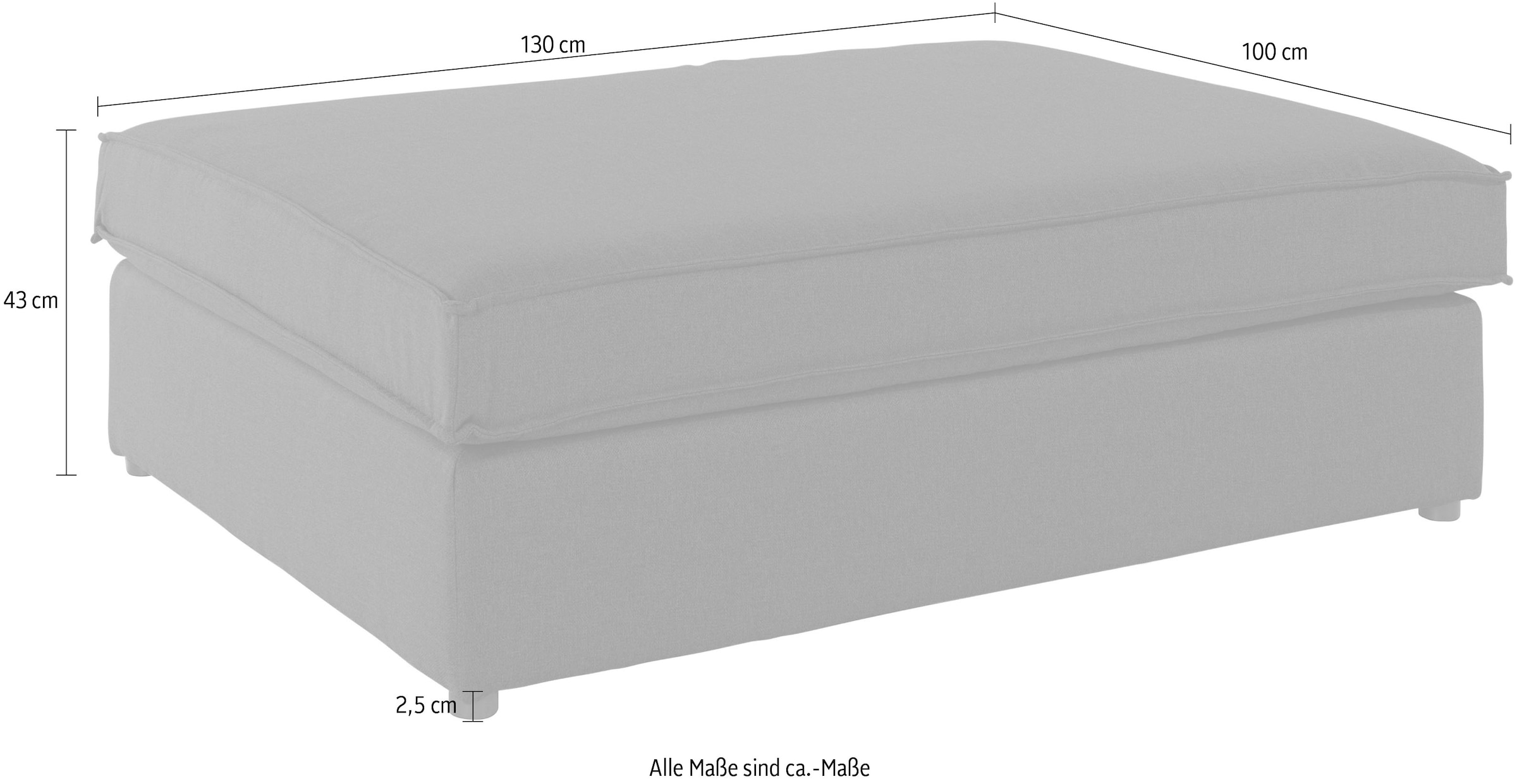 GOODproduct Tabouret rembourré »Enid« einzeln stellbar oder als Teil eines Modulsofas, fester Sitzkomfort