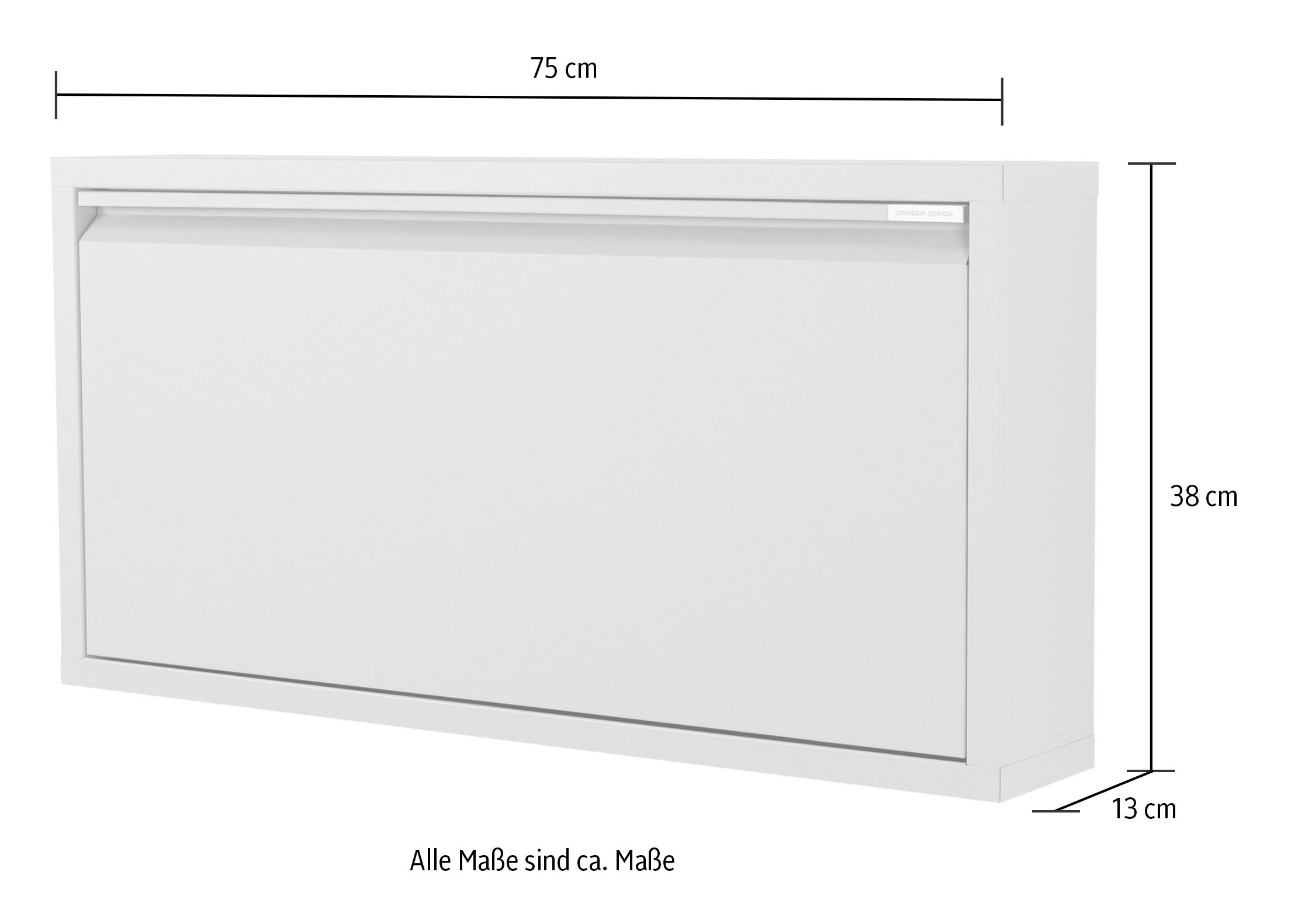 Spinder Design Schuhschrank Metall, Breite 75 cm, Tiefe 12,5 cm