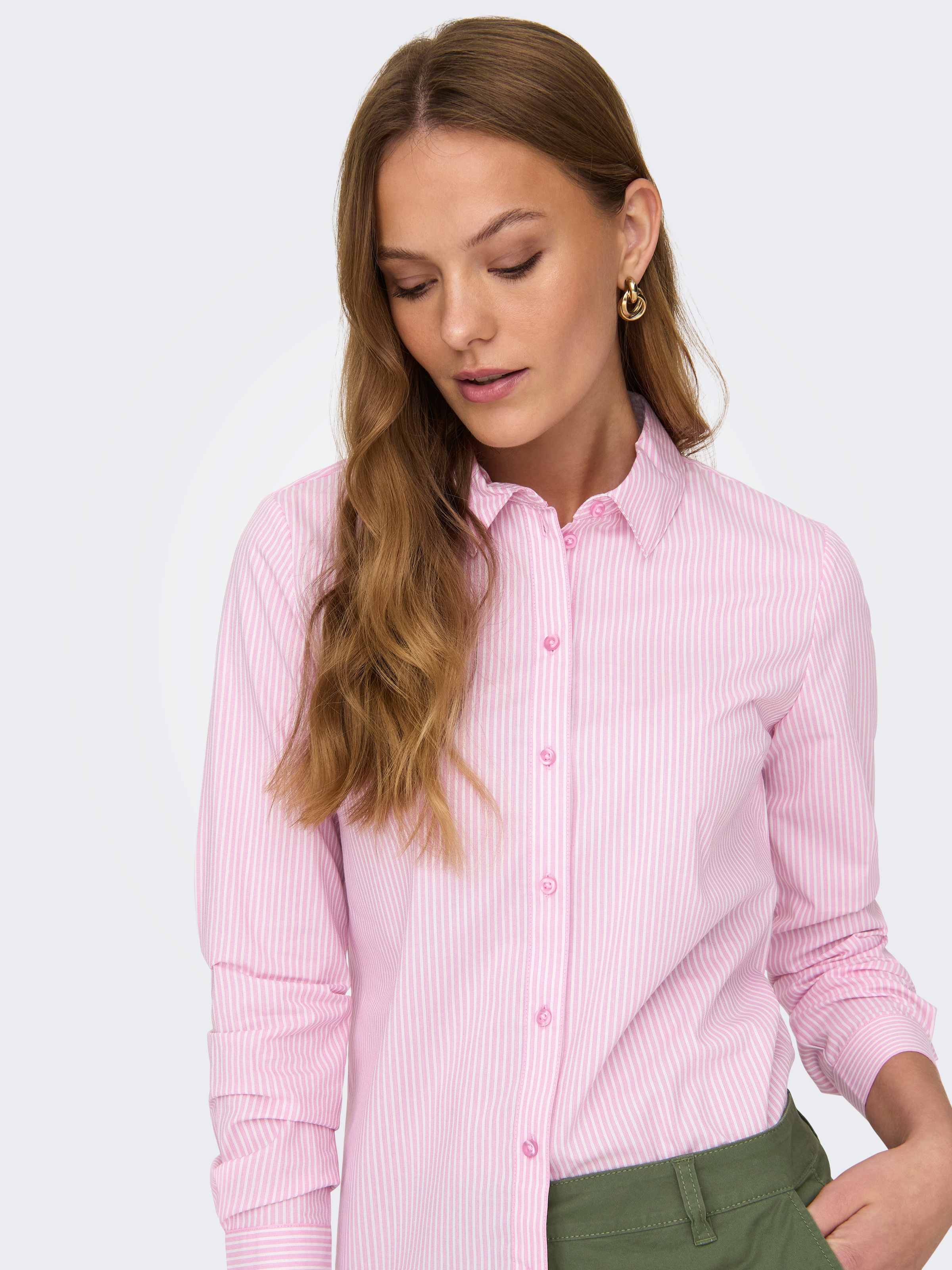 JDY Hemdbluse »JDYMIO L/S SHIRT WVN NOOS« unifarben oder gestreift