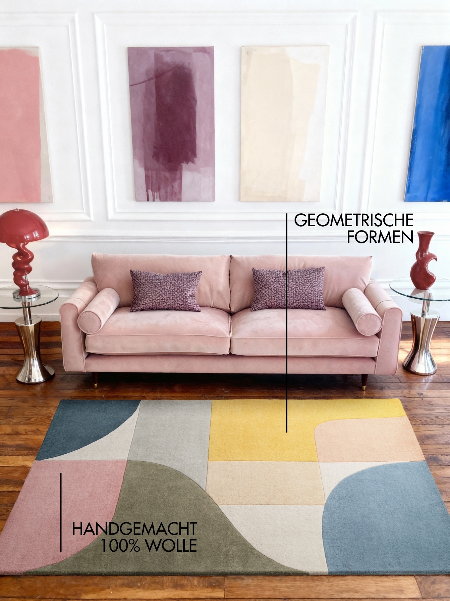 Ted Baker Tapis en laine »Curzon« Rectangulaire 17 mm Höhe Laine, tapis naturel, fait main, salon, chambre à coucher, coloré