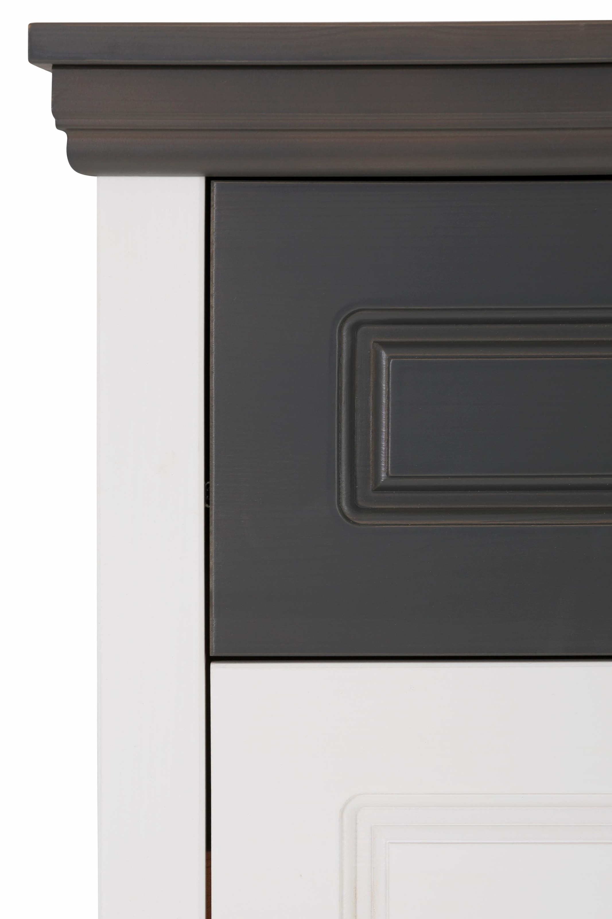 GOODproduct Armoire à chaussures »Basilico« aus massiver Kiefer, FSC®, Breite 90 cm, mit Schublade, Kassettenoptik