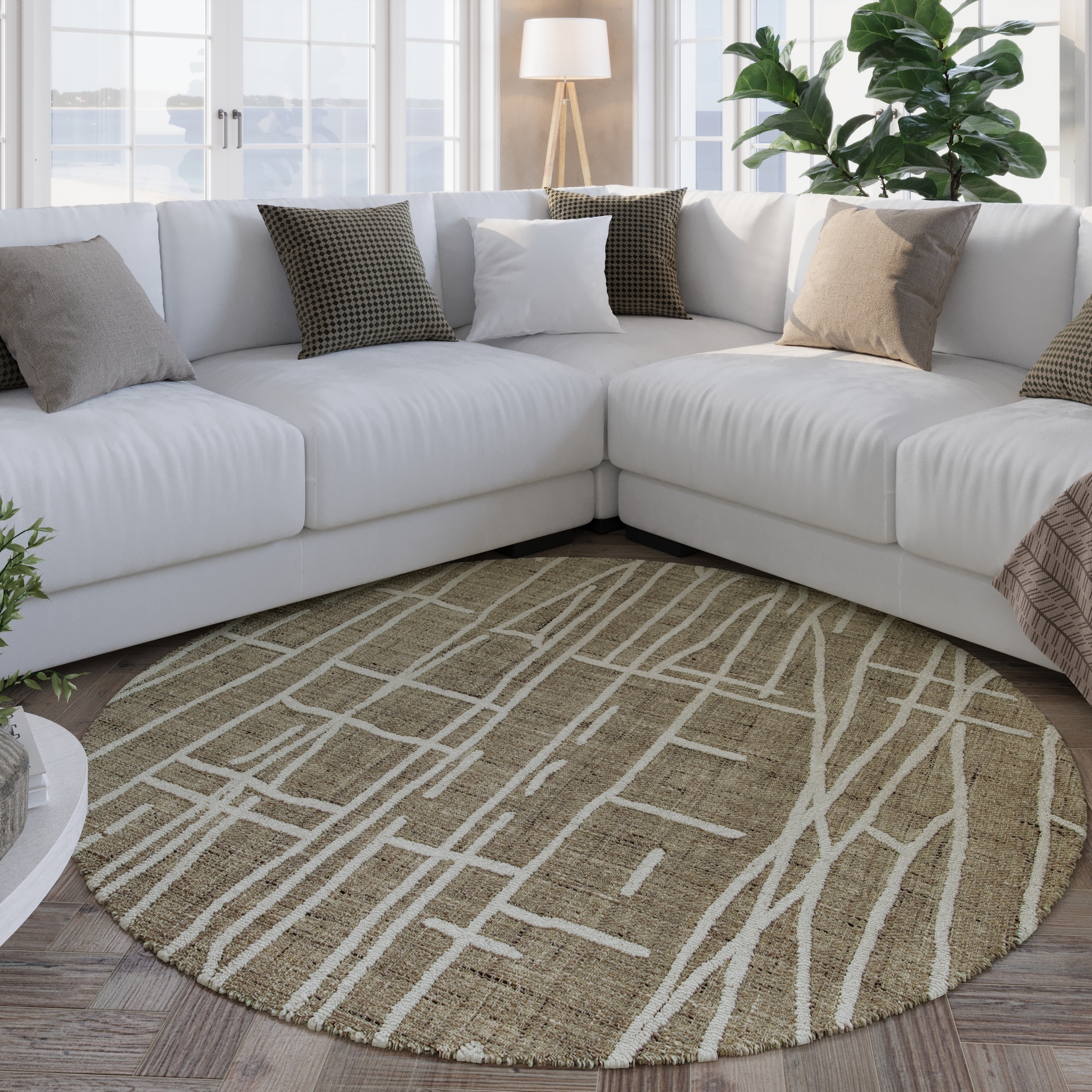 Wecon home Teppich »Hamptons TWENTYFIVE« rund 10 mm Höhe Kurzflor, Wohnzimmer, Schlafzimmer, elegant, robust, abstraktes Design