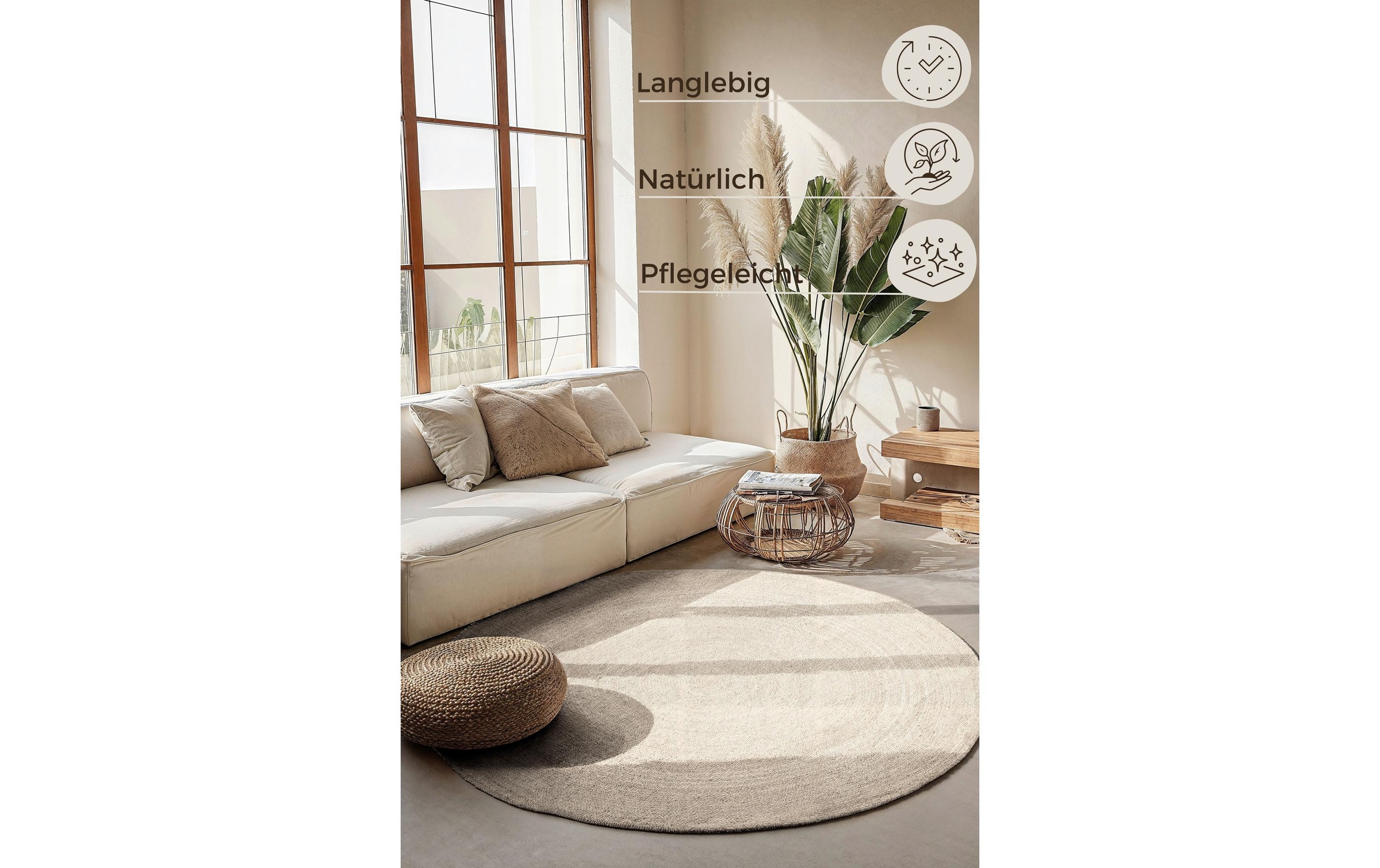 HANSE Home Teppich »Rangpur Juteteppich, in rund und oval« oval 10 mm Höhe handgewebt, 100% Jute , Natur, Wohnzimmer, Flur, Boho, Skandi