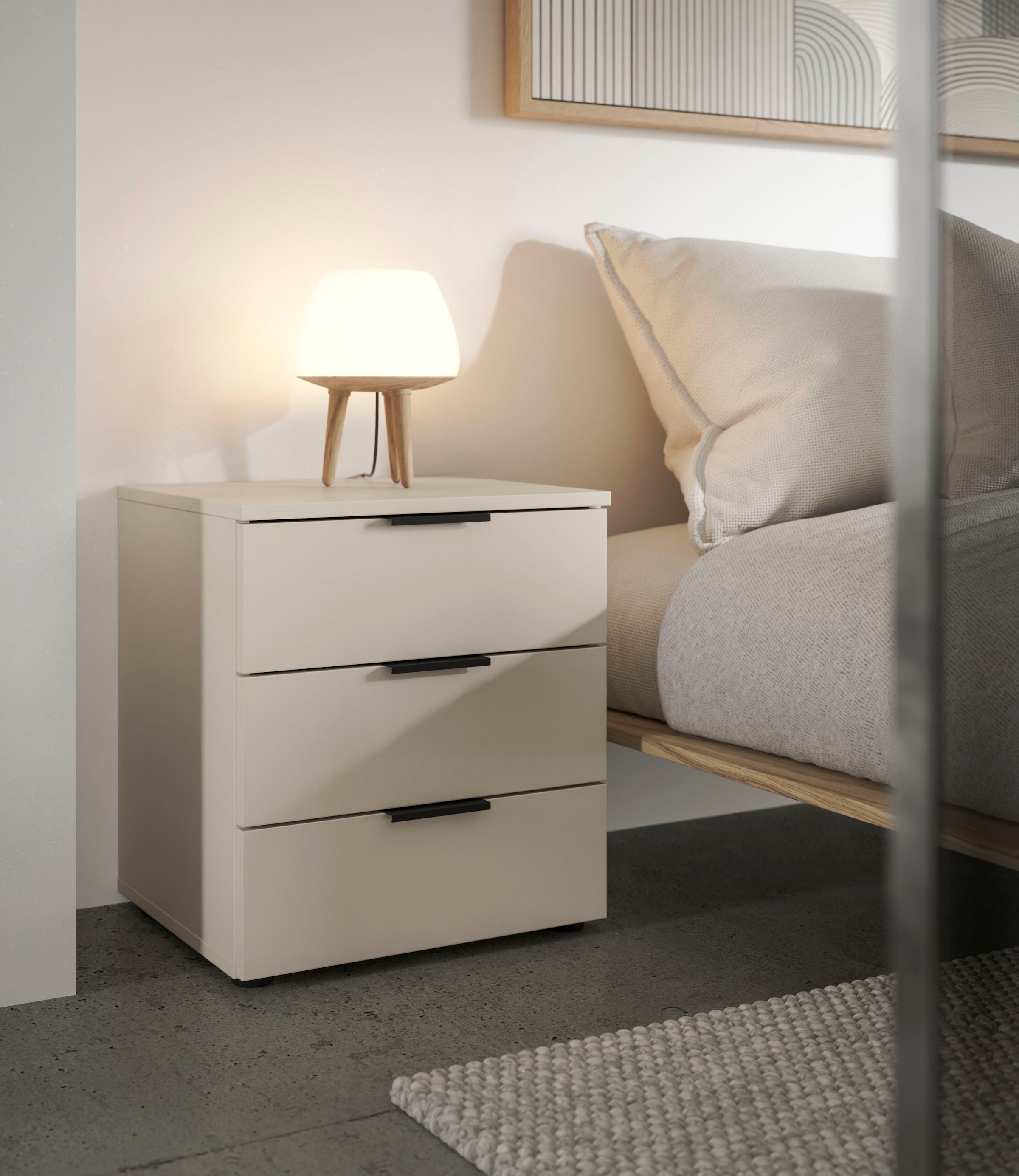 HBZ Kommode »Linz Nachtkonsole, BxHxT 45x50x40cm« 1 Stk. tlg. Breite 45cm,Lip-Griff, Melaminbeschichtung