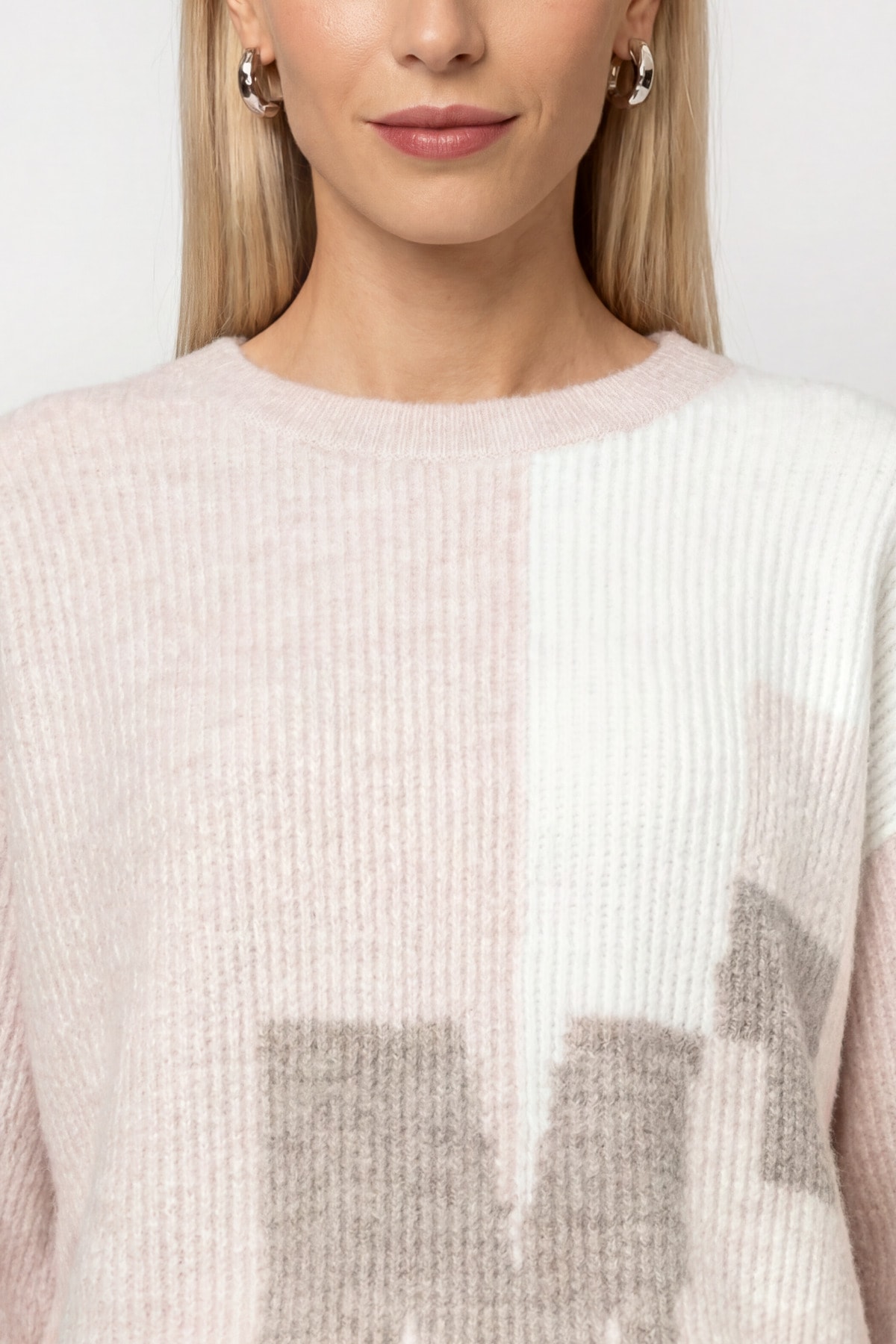 Monari Strickpullover »Pullover Intarsie« Regular fit mit Rundhalsausschnitt