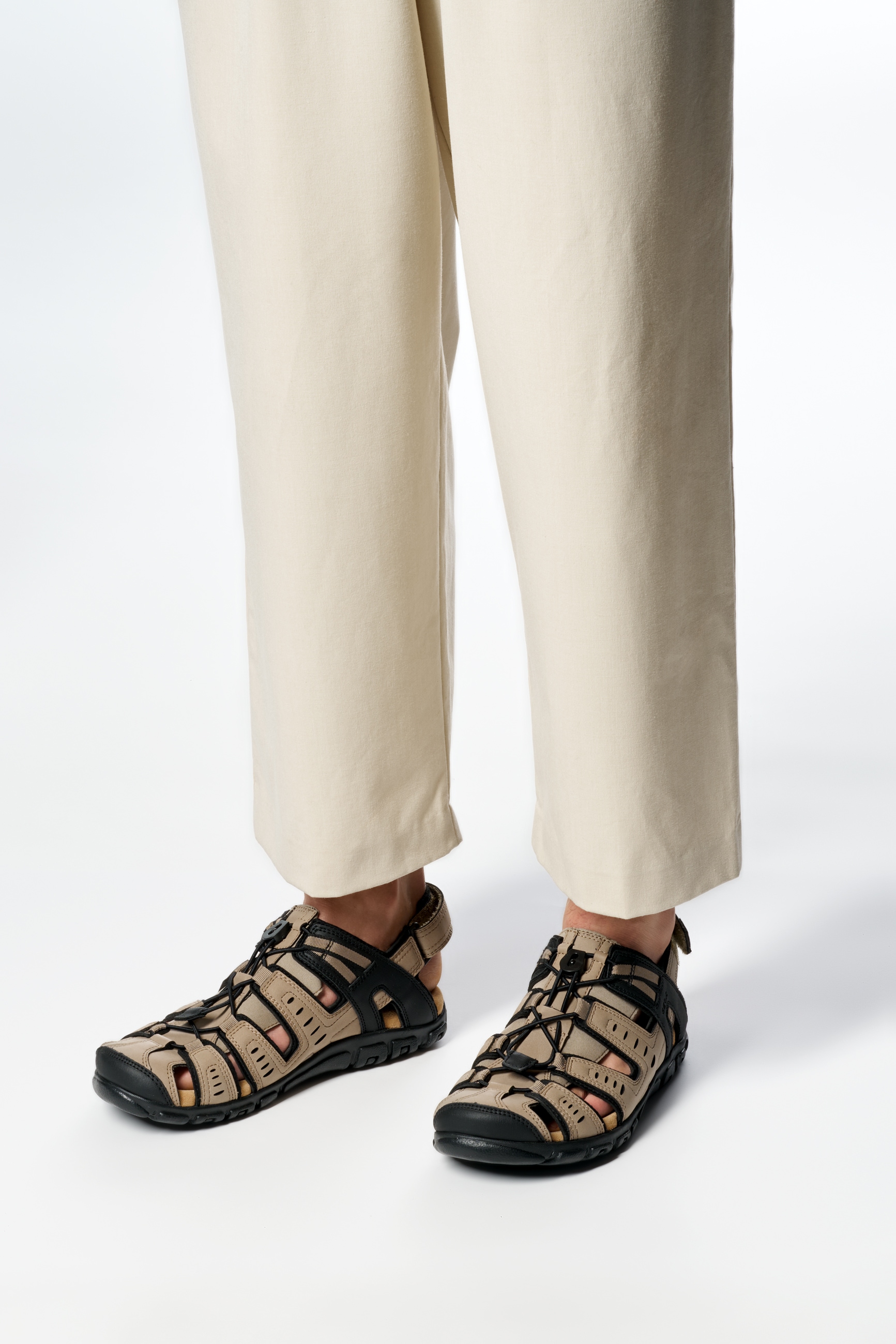 Geox Sandale »UOMO SANDAL STRADA C«  , Sommerschuh, Klettschuh, Outdoorsandale, mit Lederfussbett